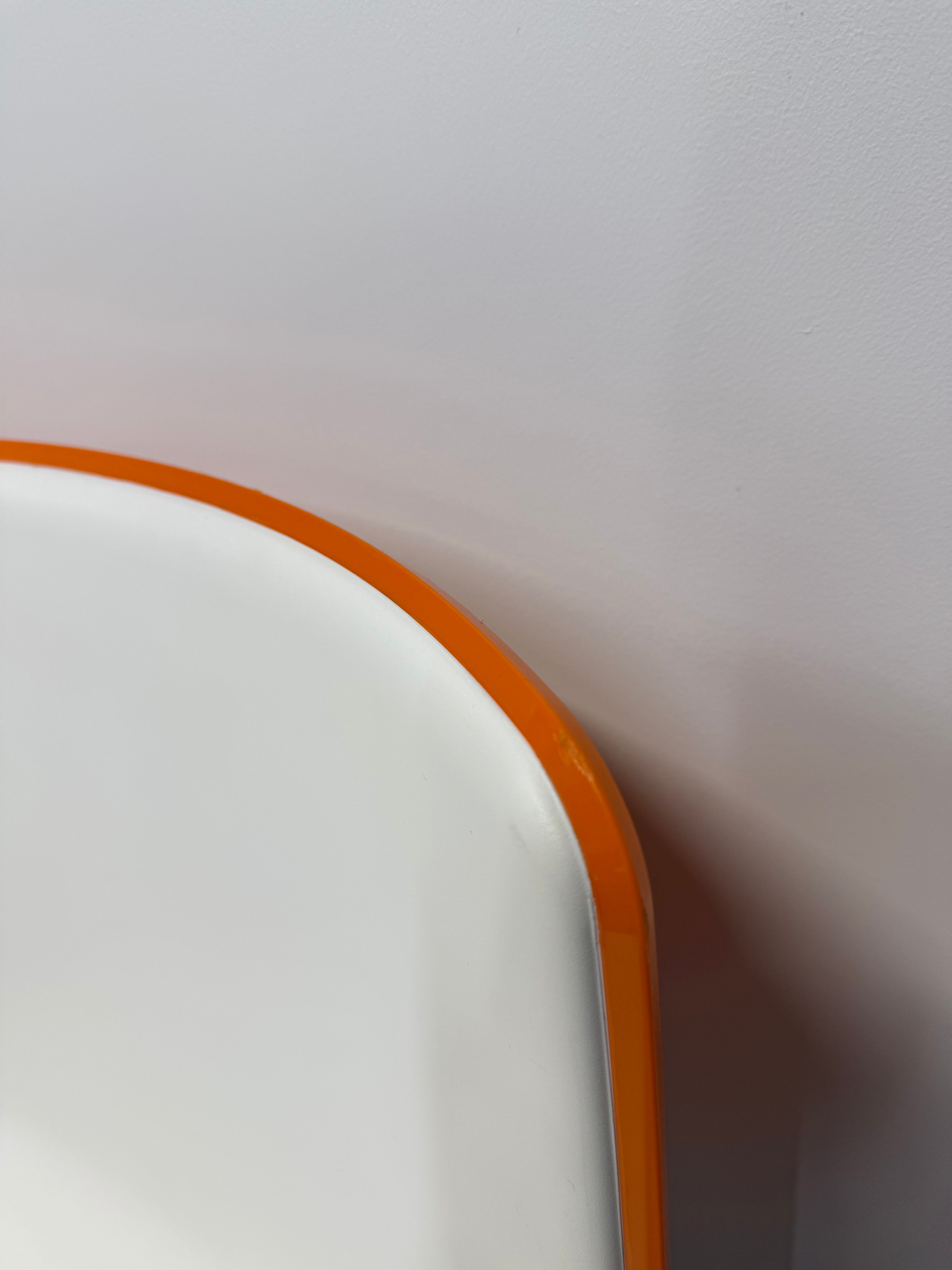 Pedrali Tweet Barstool - Orange & White with White Frame