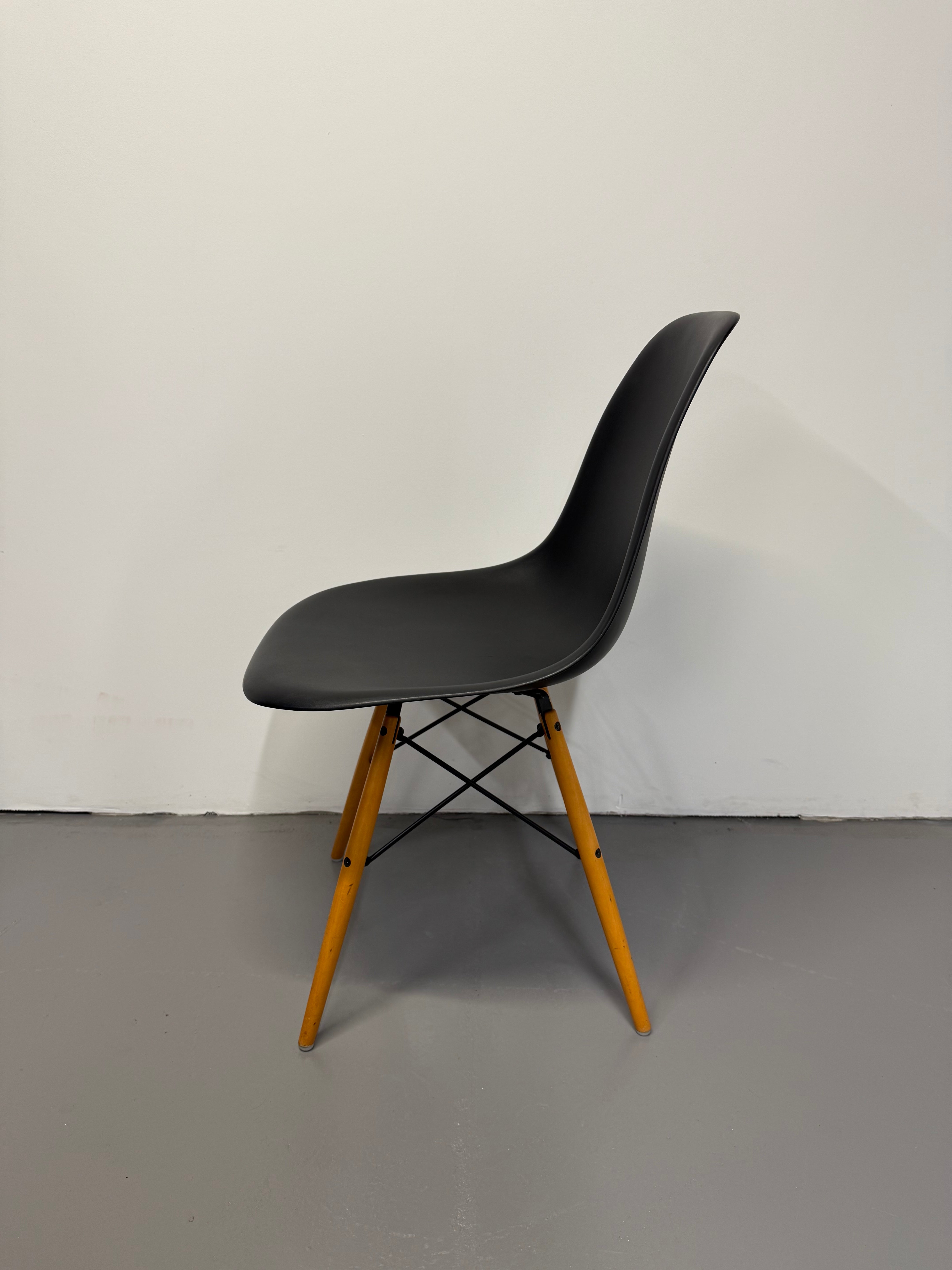 Vitra Eames DSR Side Chair – Black Shell with Dowel Base