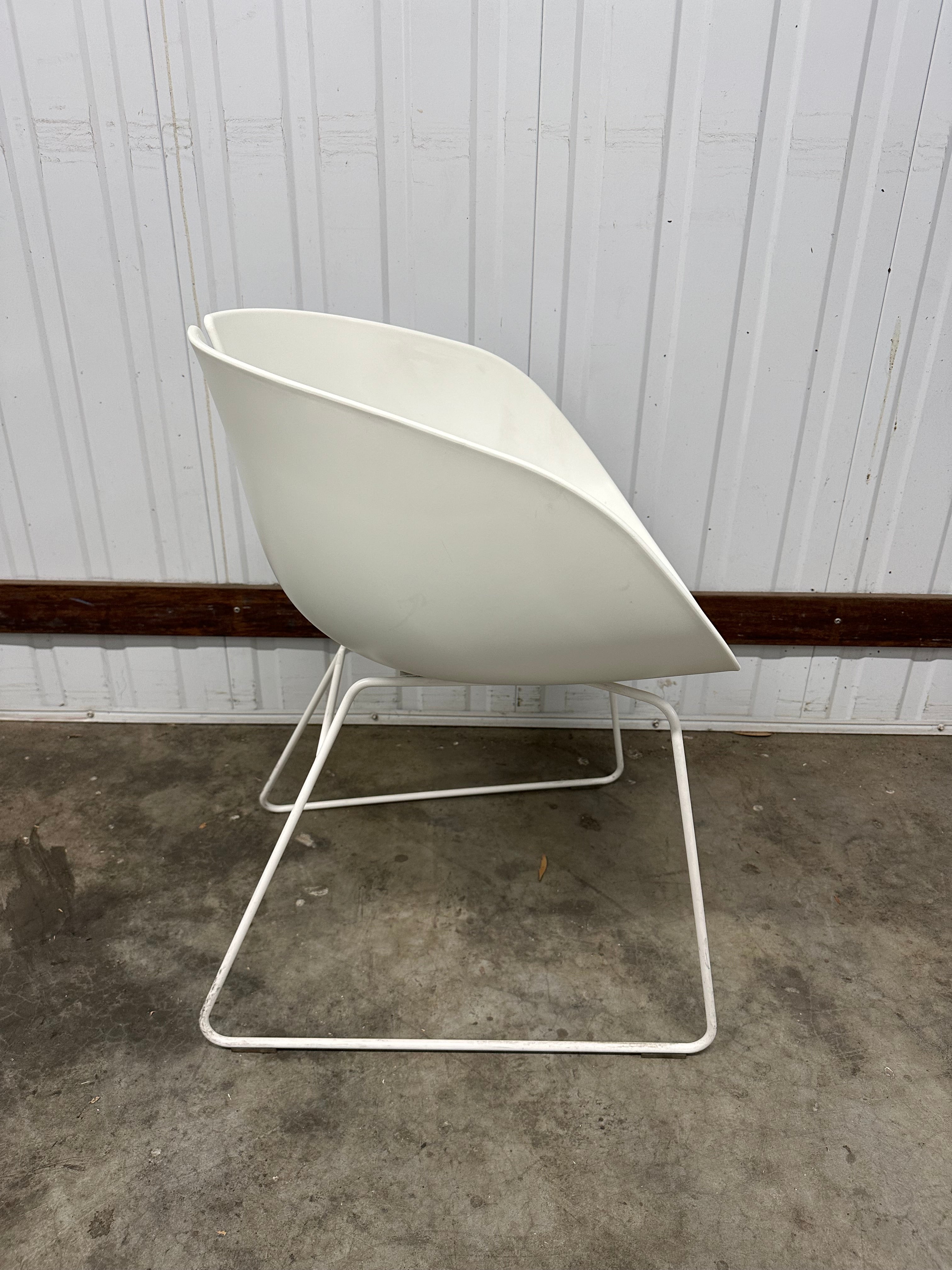 Moroso Fjord H Armchair - White with Satin Stainless Steel Base