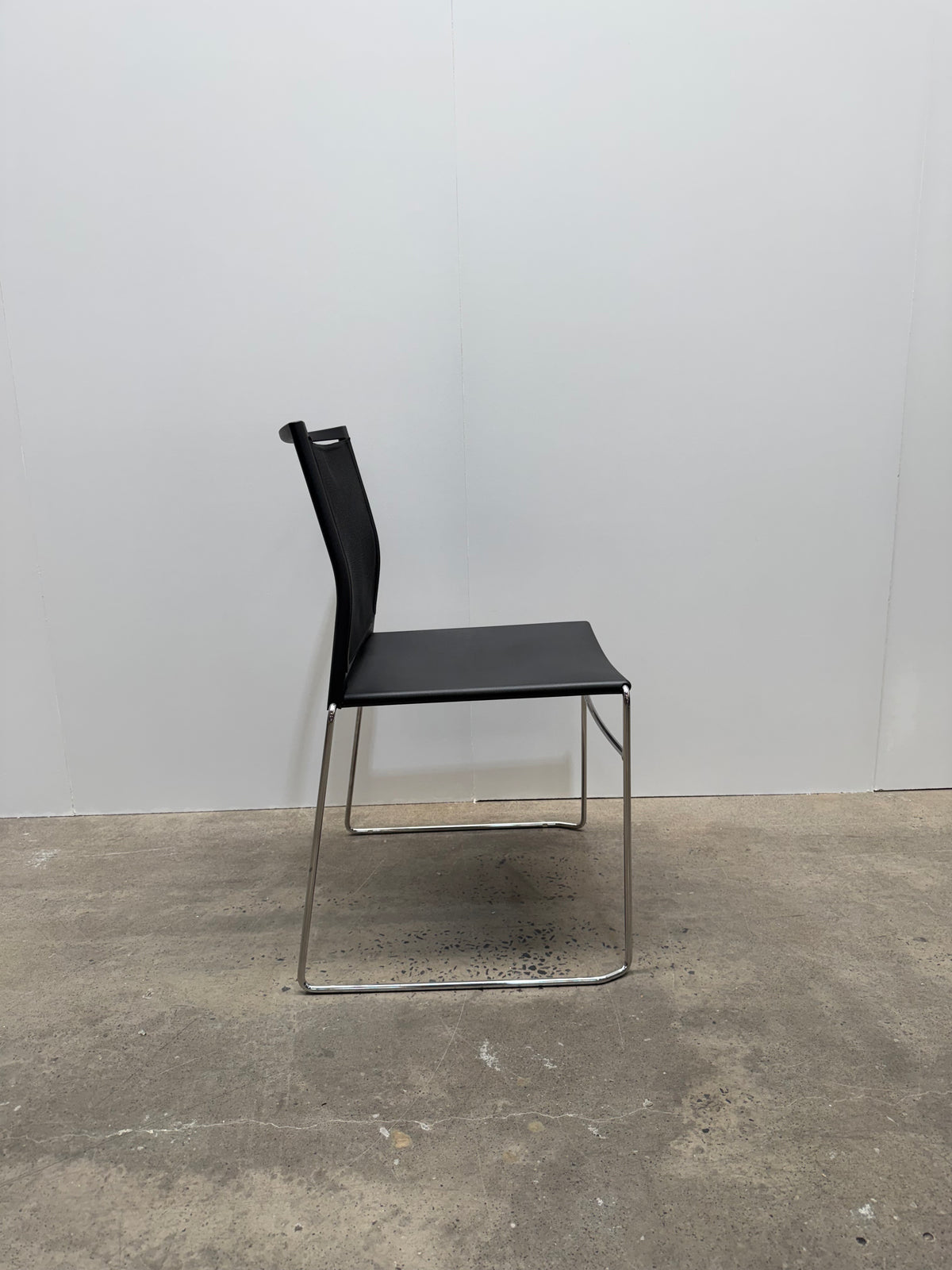 Stackable Mesh Back Visitor Chair – Black, Chrome Sled Base – view 4 – pre-owned