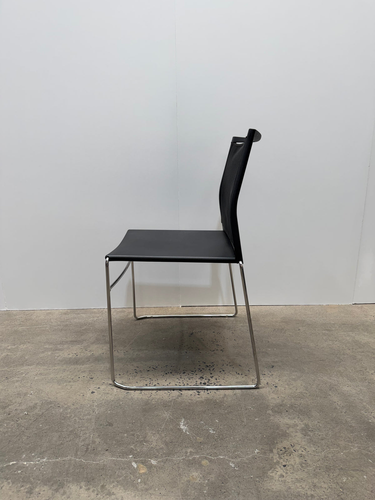 Stackable Mesh Back Visitor Chair – Black, Chrome Sled Base – view 6 – pre-owned