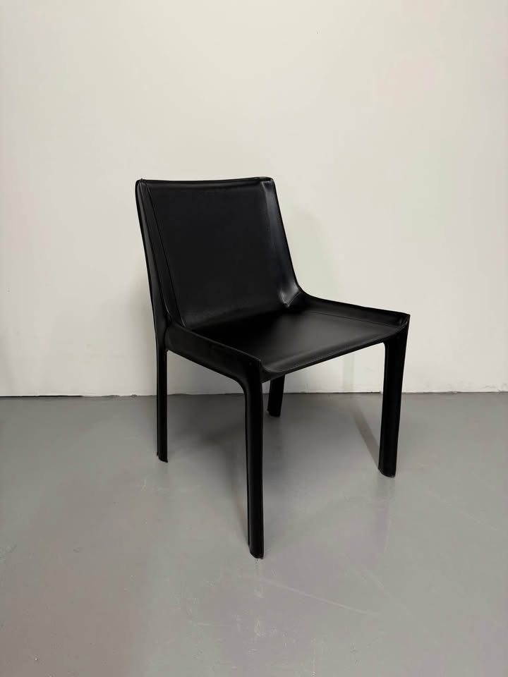 Globe West Leather Carlo Dining Chair - Jet Black