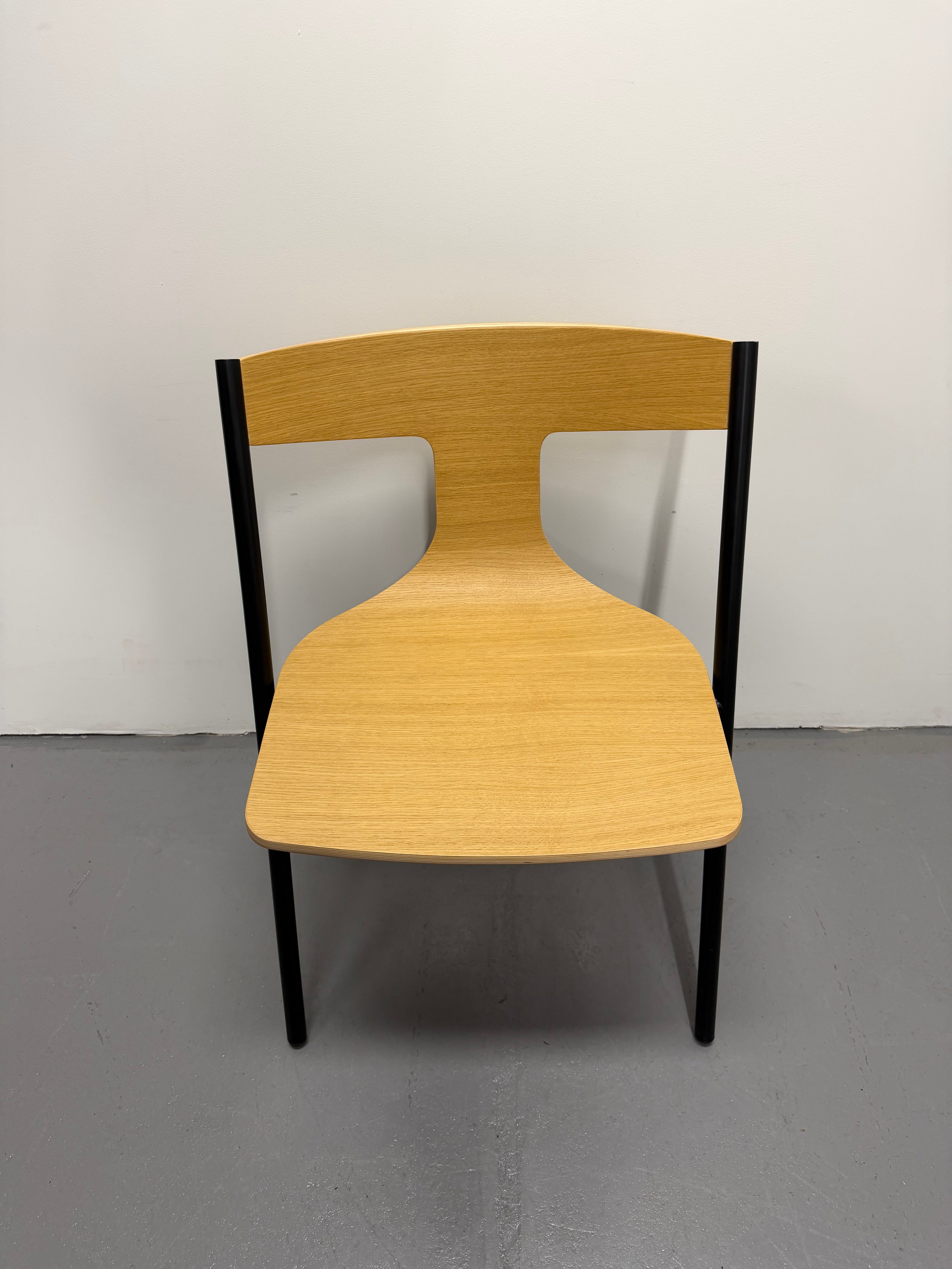 Viccarbe Quadra Dinning Chair – Oak Plywood Seat with Black Steel Frame | Ex-Showroom