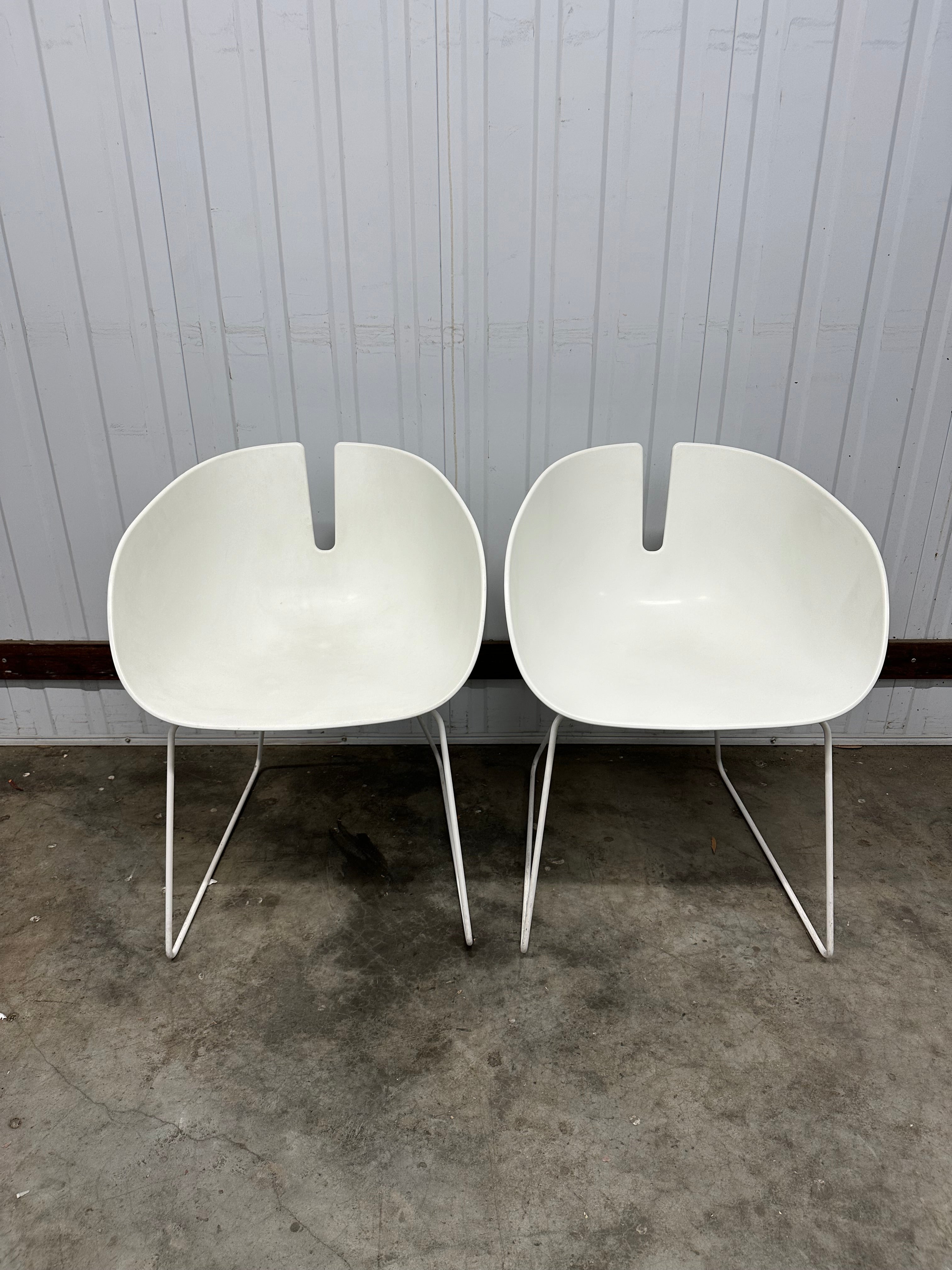 Moroso Fjord H Armchair - White with Satin Stainless Steel Base