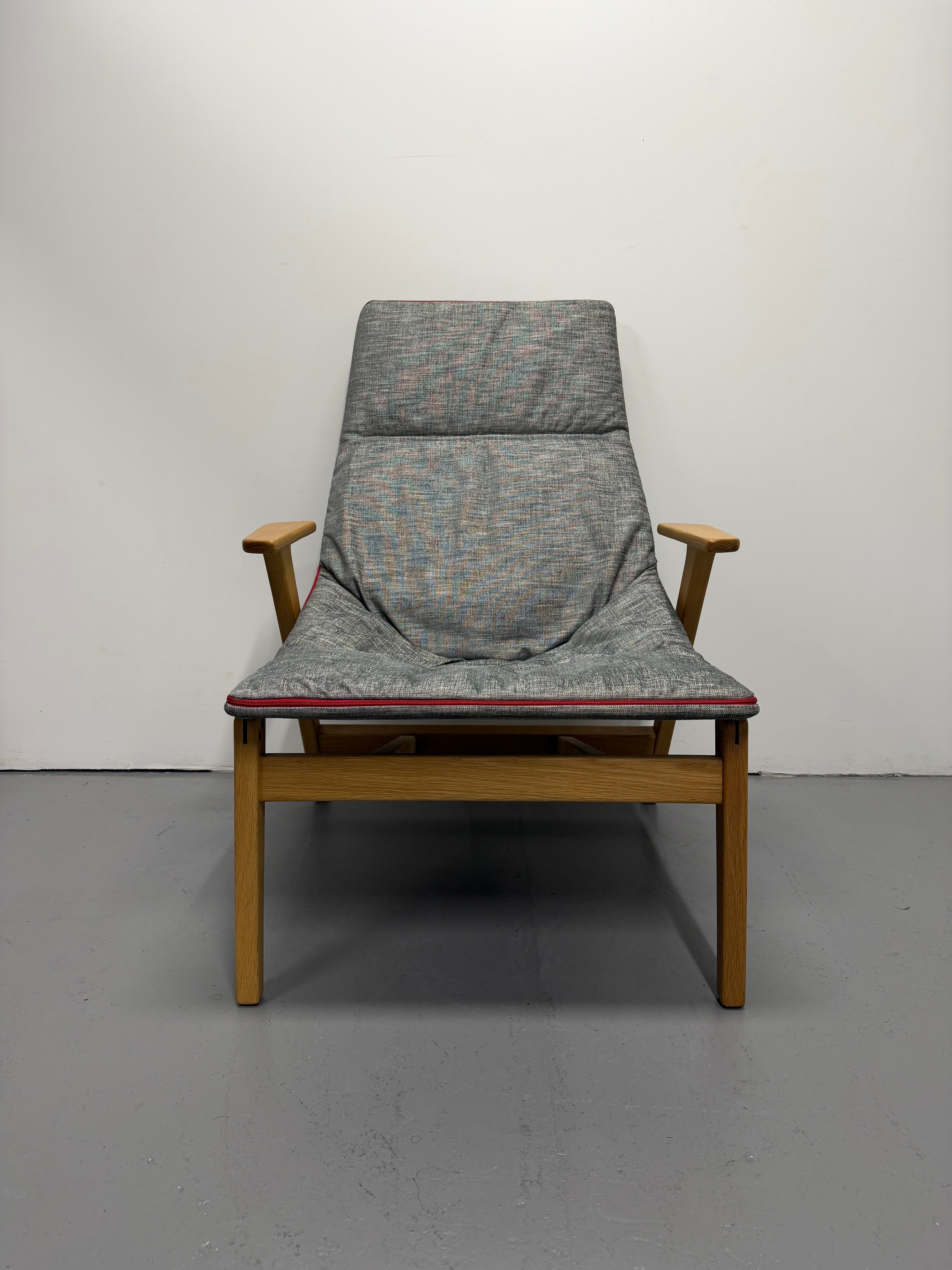 Viccarbe Ace Lounge Chair – Oak Frame with Grey Upholstered Seat | Ex-Showroom