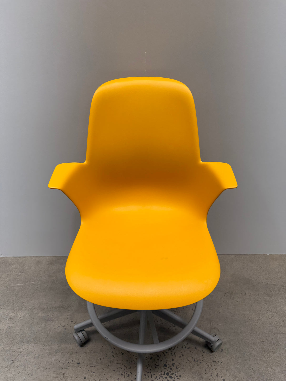 Steelcase Node Stool – Yellow Shell, Five-Star Base – view 2 – pre-owned