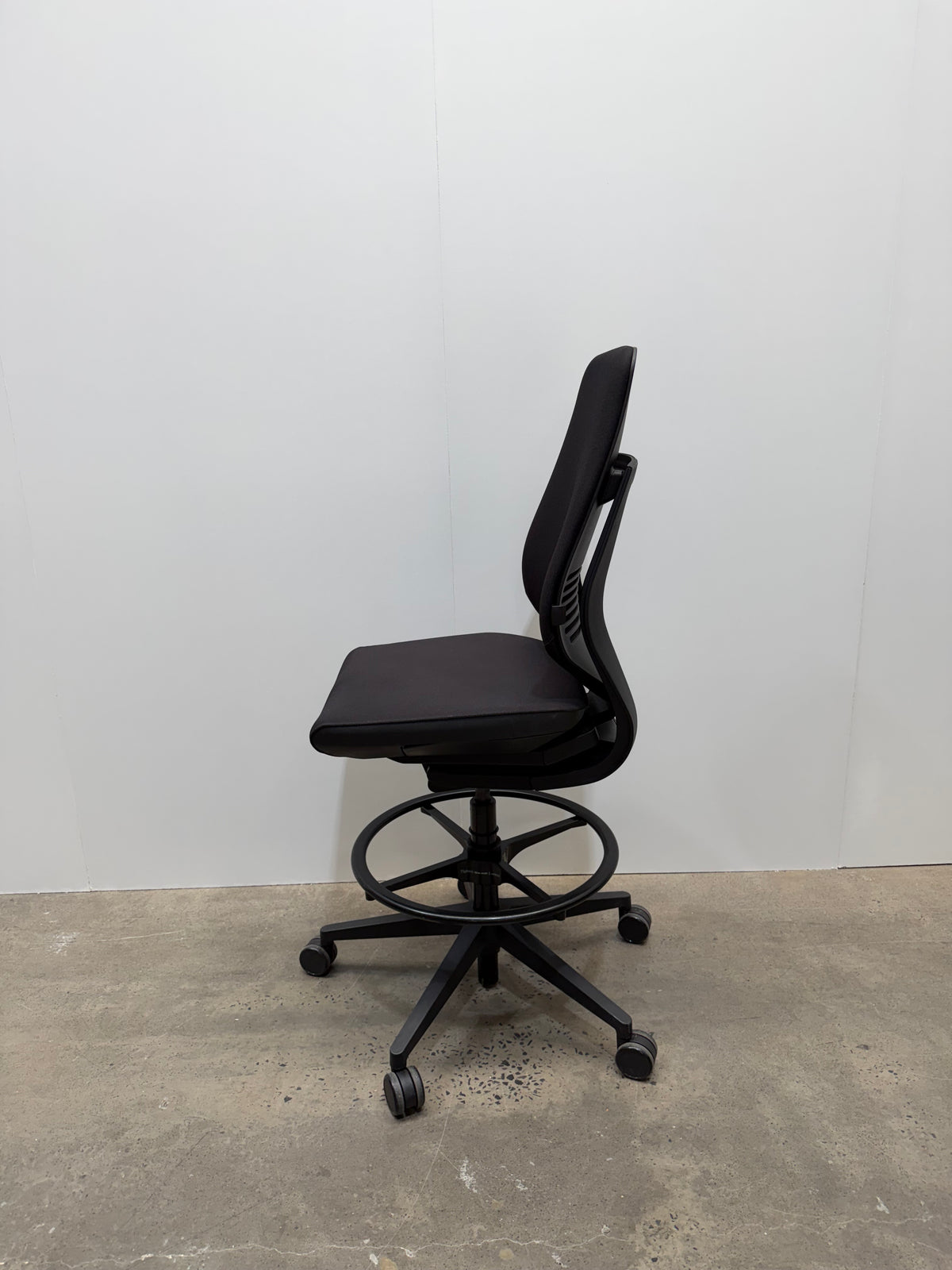 Steelcase Gesture Drafting Stool – Black Fabric, No Arms – view 9 – pre-owned