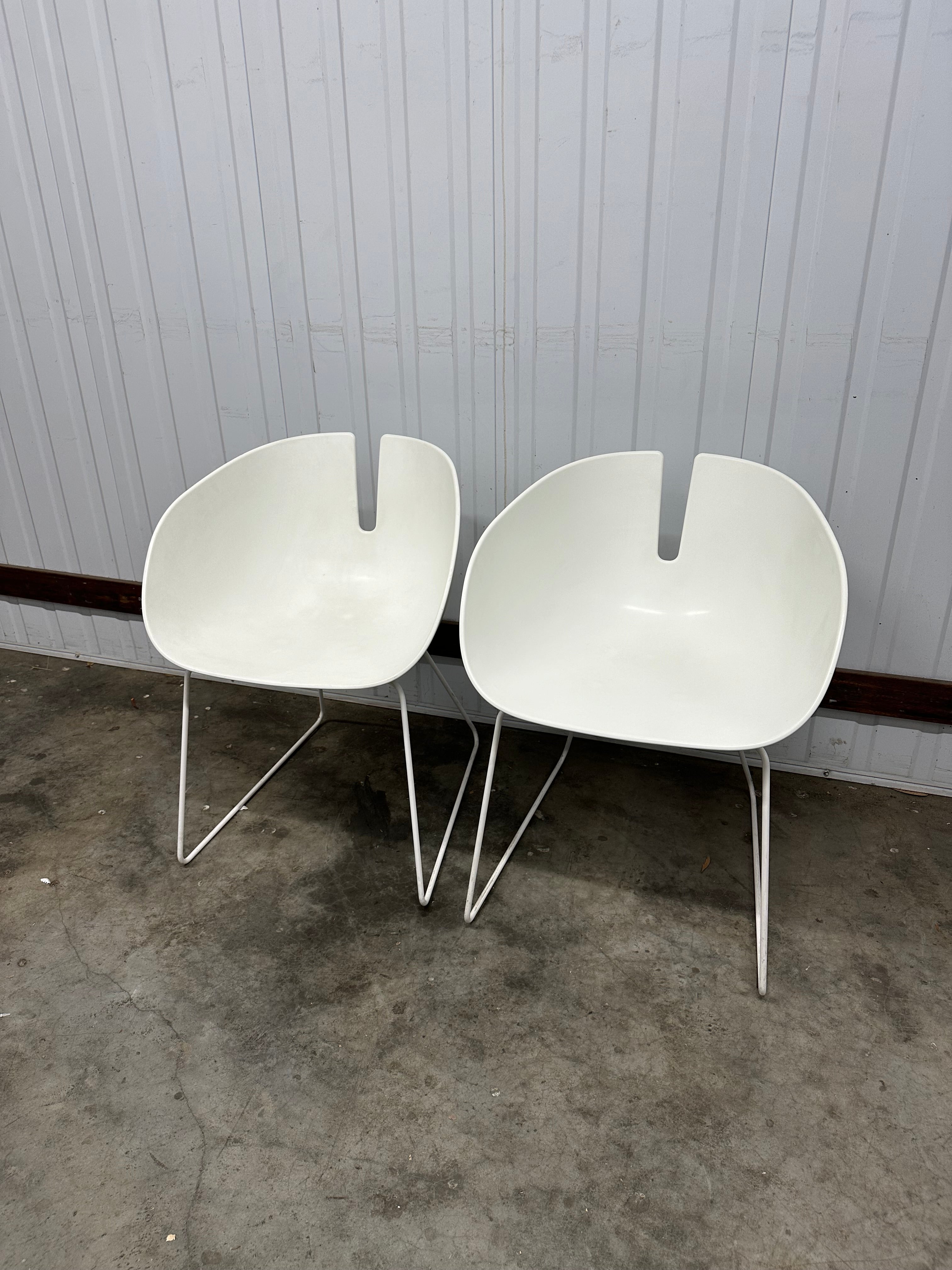 Moroso Fjord H Armchair - White with Satin Stainless Steel Base