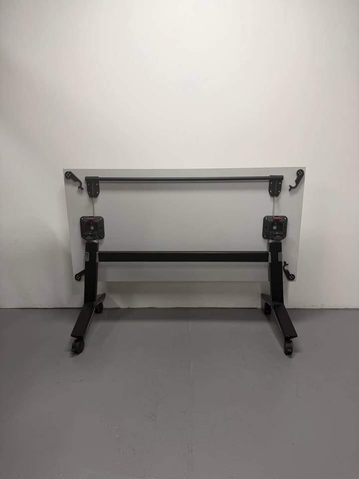 Thinking Works Blade Flip Folding Table - White Top with Black Frame