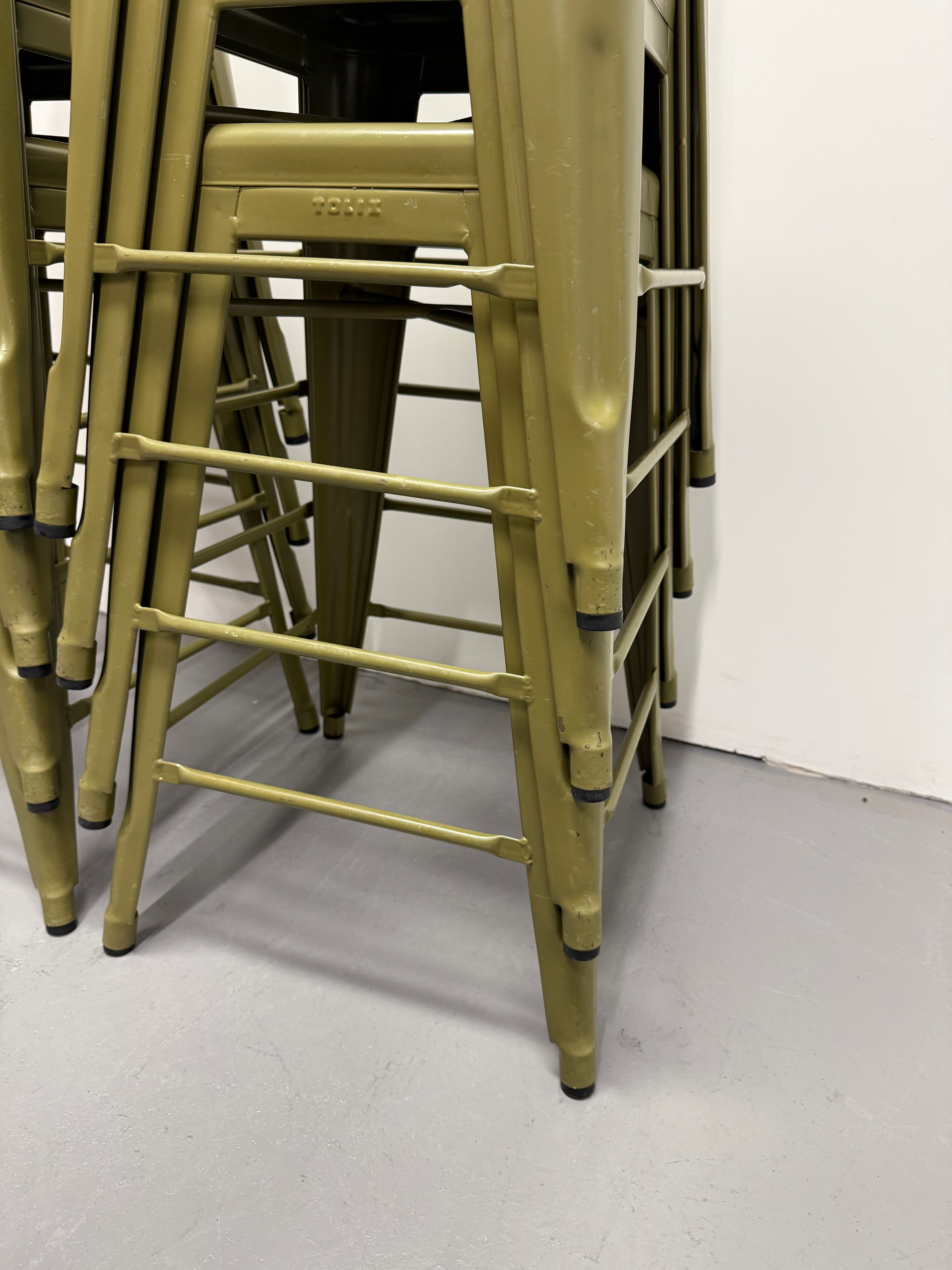 Tolix H75 Bar Stool by Xavier Pauchard – Olive Green