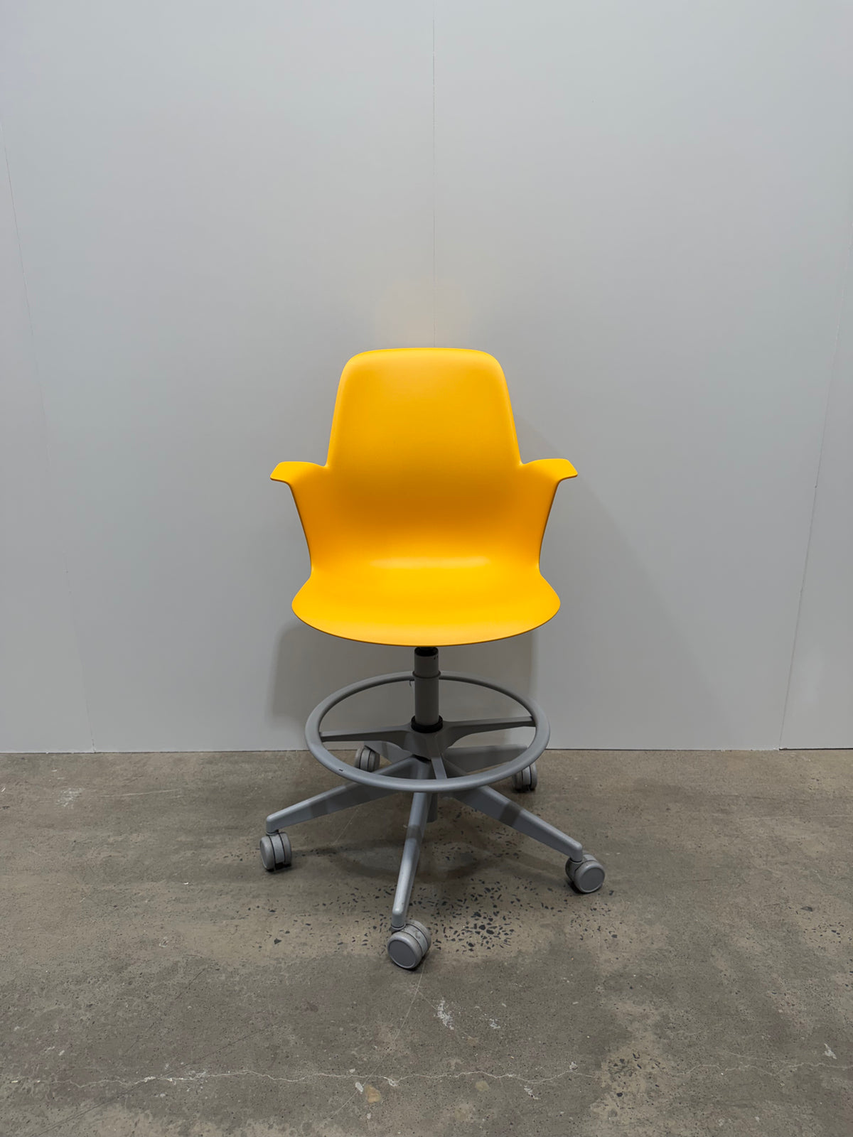 Steelcase Node Stool – Yellow Shell, Five-Star Base – view 12 – pre-owned