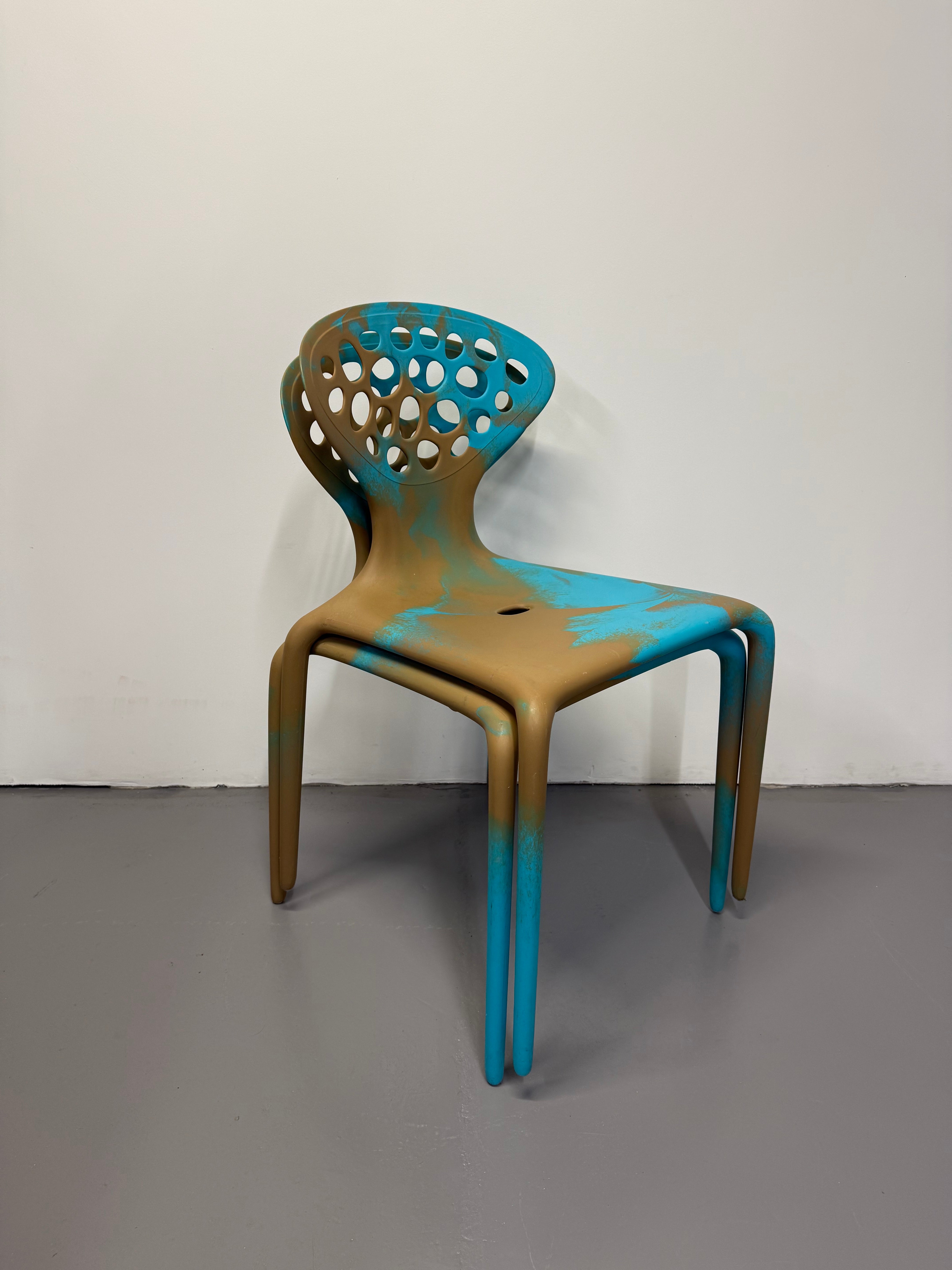 Moroso Supernatural Chair by Ross Lovegrove – Bi-Colour Turquoise/Cappuccino (2005)