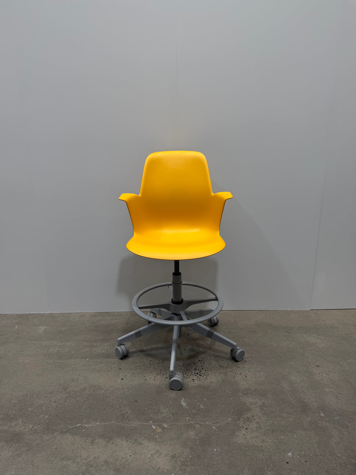 Steelcase Node Stool – Yellow Shell, Five-Star Base – view 1 – pre-owned