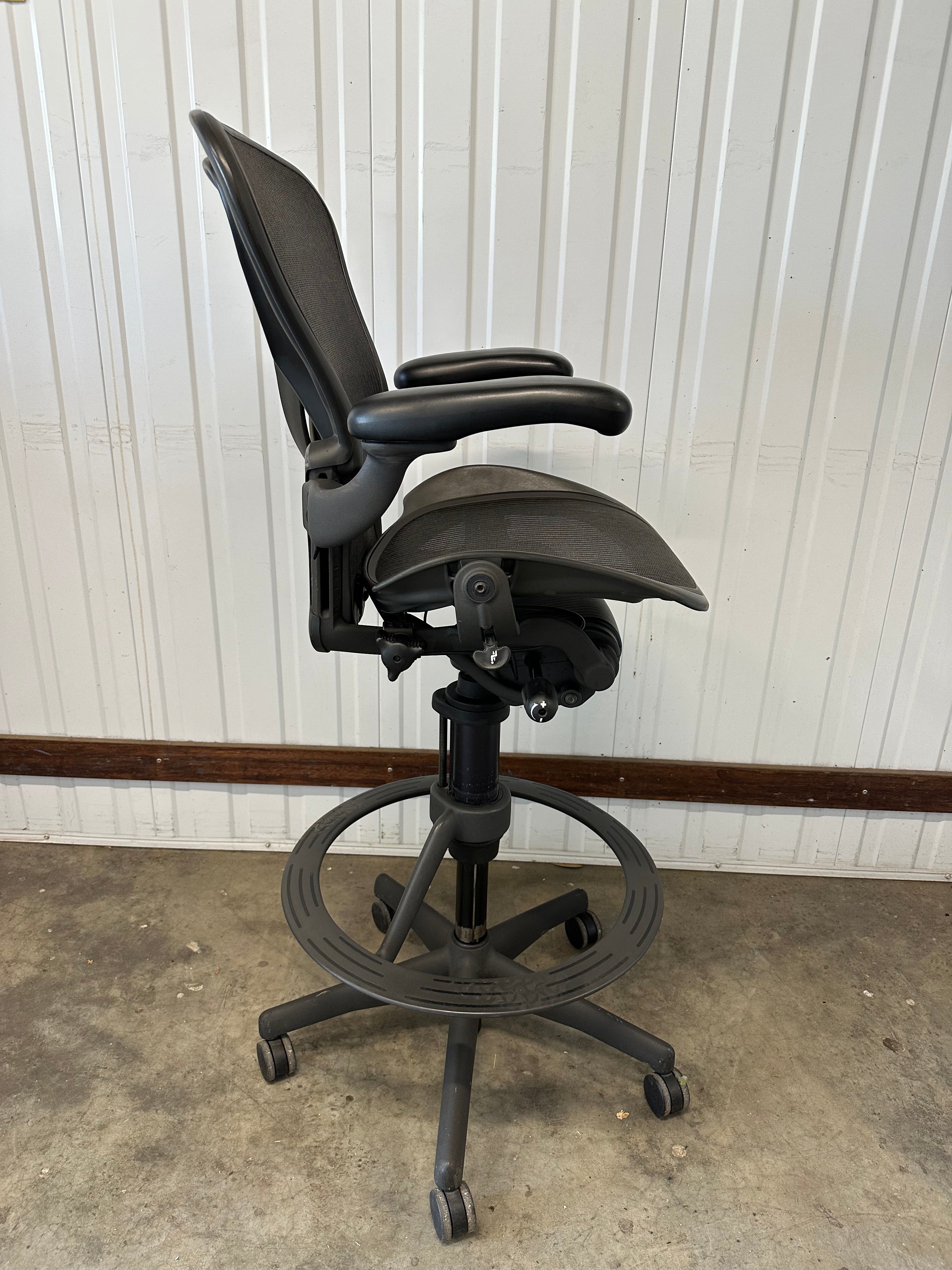 Herman Miller Aeron High drafting stool chair with Posture Fit - Size B