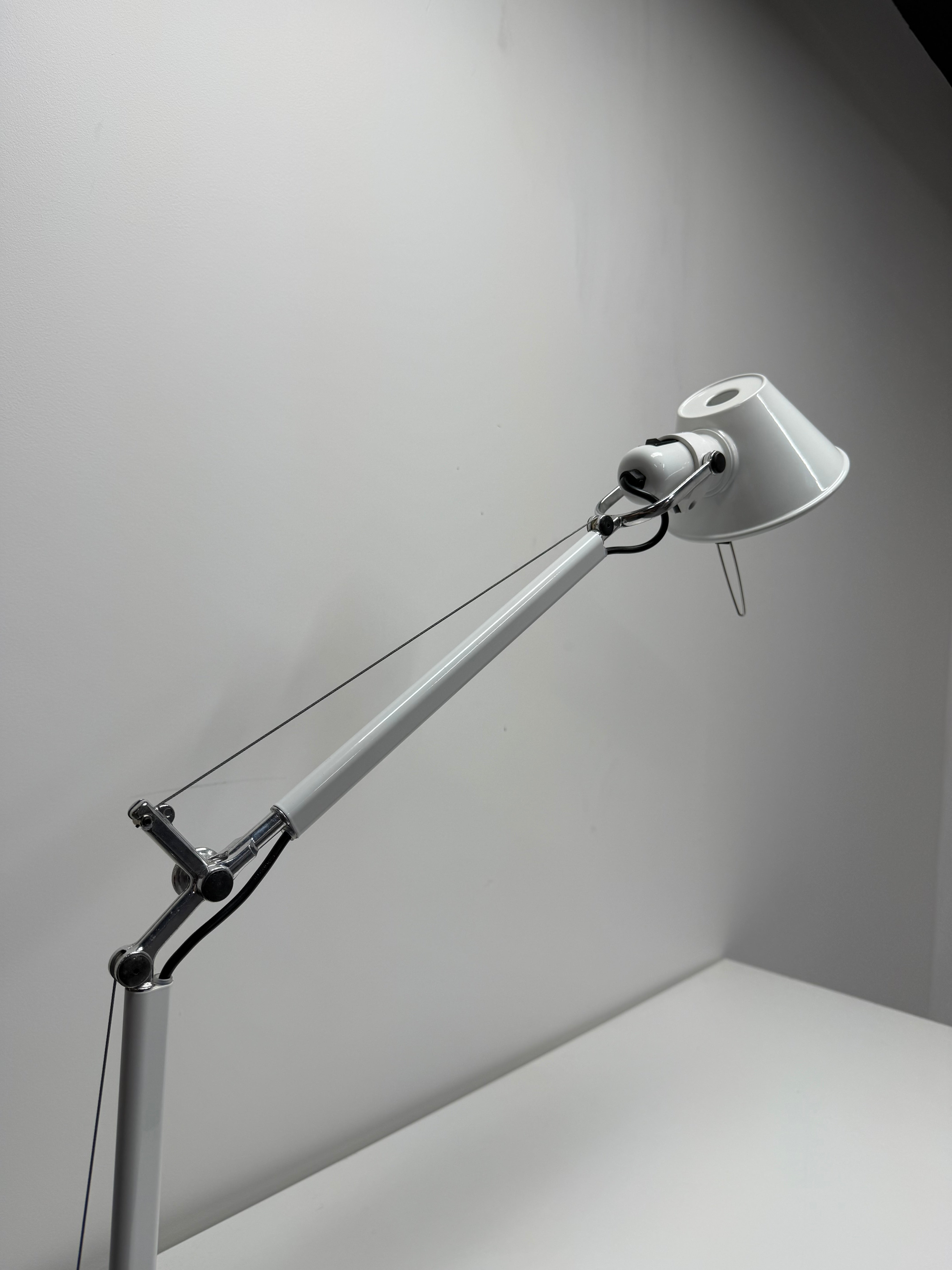 Artemide Tolomeo Mini Desk Lamp White - Clamp Mount | De Lucchi & Fassina