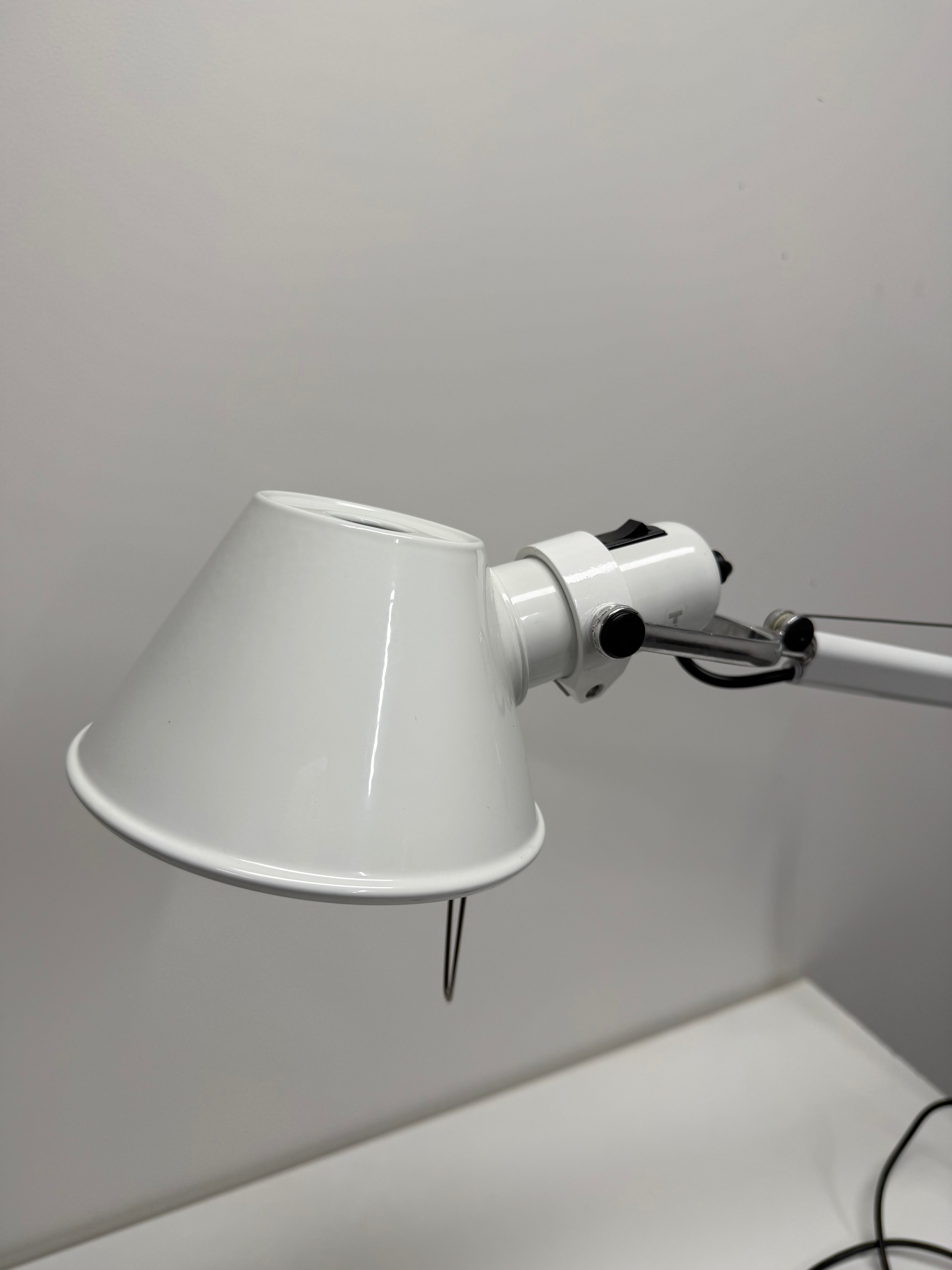 Artemide Tolomeo Mini Desk Lamp White - Clamp Mount | De Lucchi & Fassina