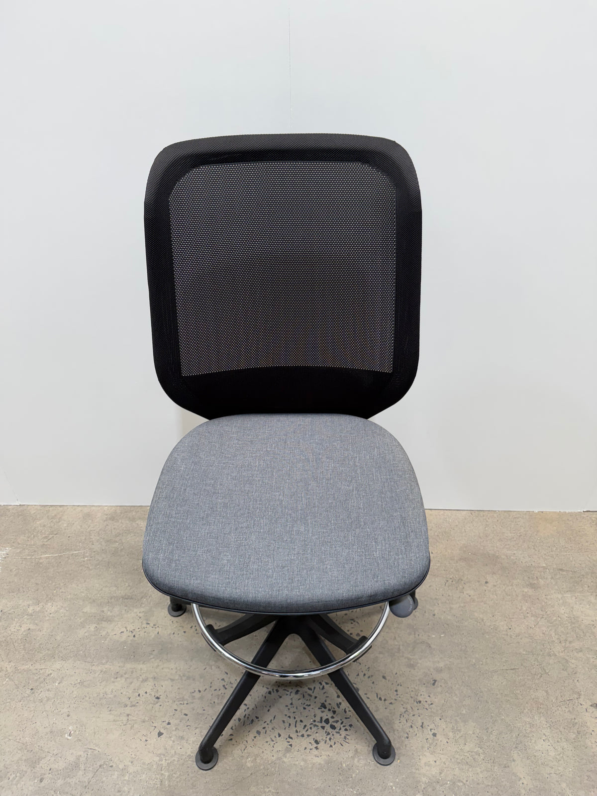 Orangebox Joy Drafting Chair – Black Mesh Back, Grey Seat – view 2 – pre-owned