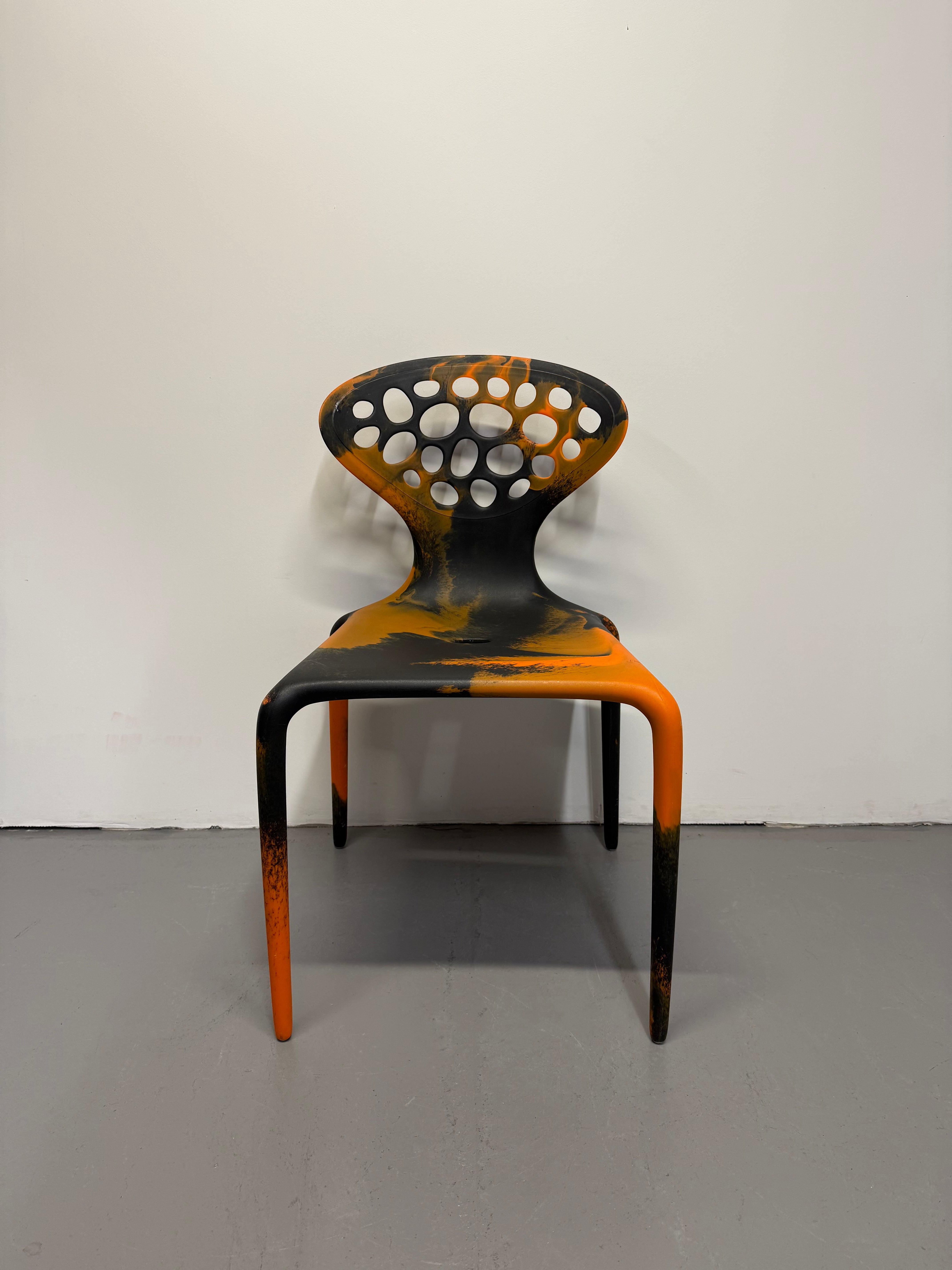 Moroso Supernatural Chair by Ross Lovegrove – Bi-Colour Black/Orange (2005)