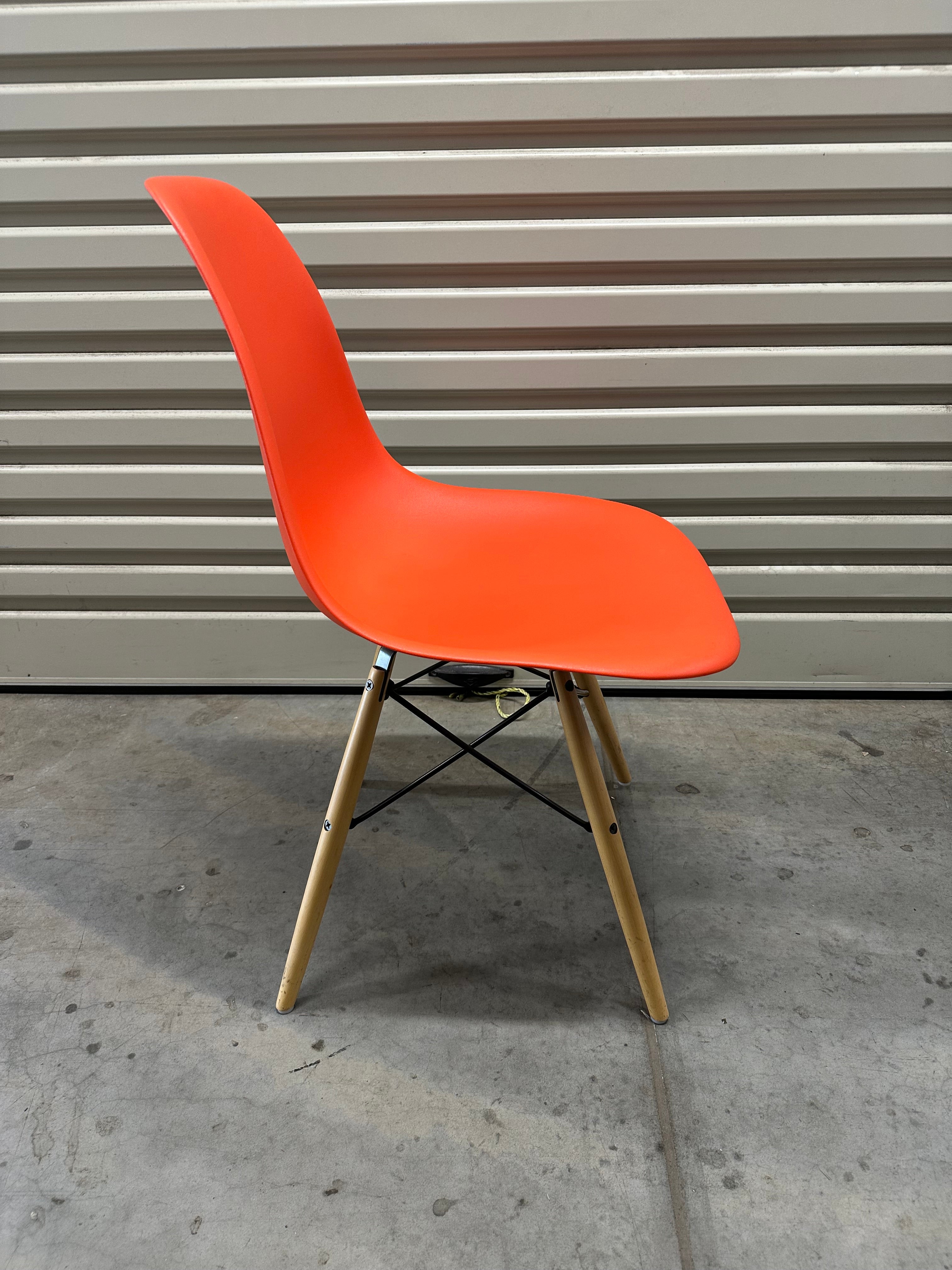 Original Eames Moulded Plastic Side Chair Dowel – Red
