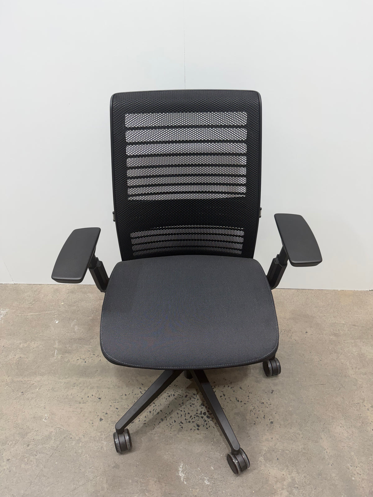 Steelcase Think V2 Task Chair – Black/Grey Seat, with Arms, Ex-Showroom – view 2 – pre-owned