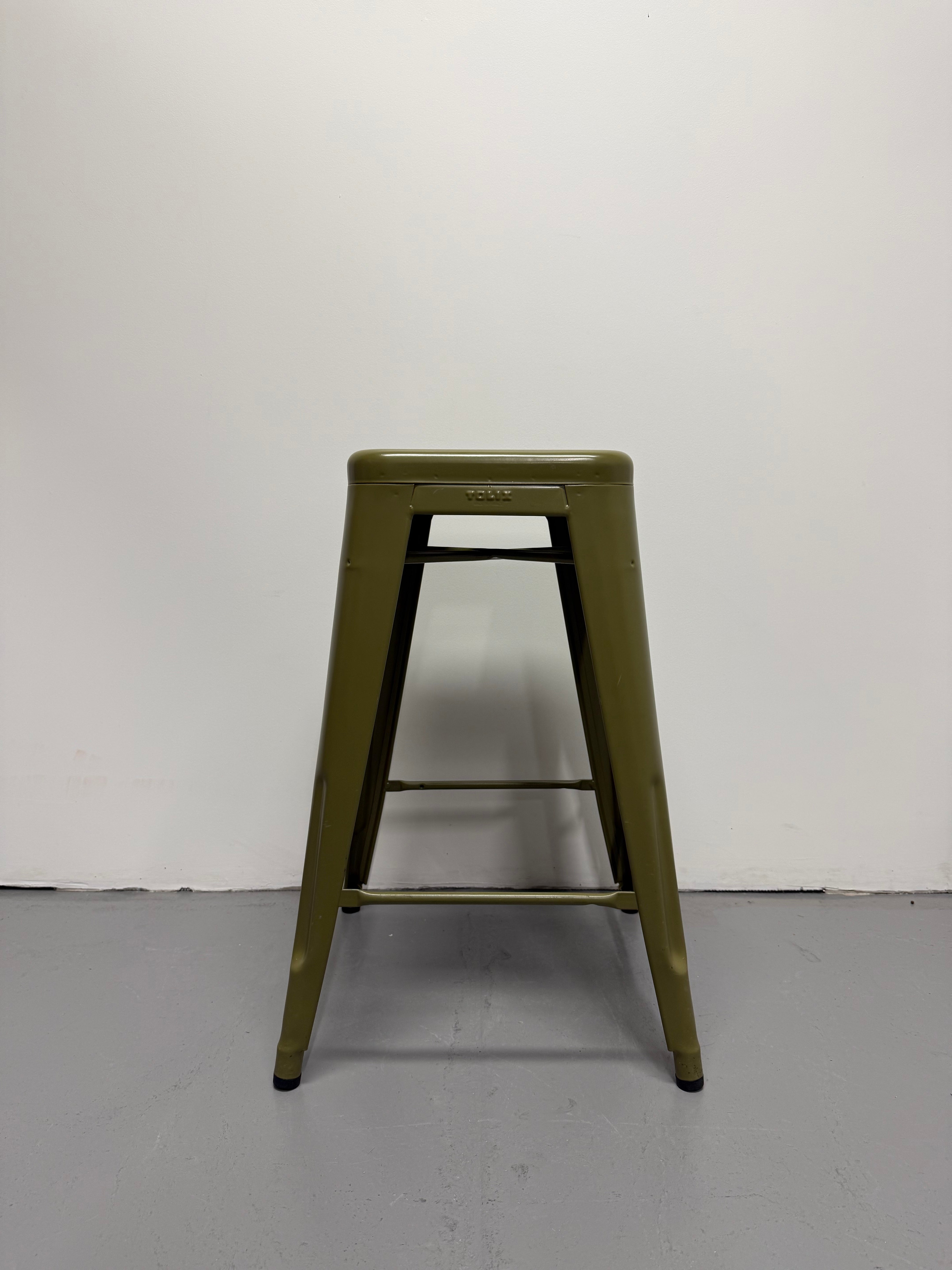 Tolix H75 Bar Stool by Xavier Pauchard – Olive Green