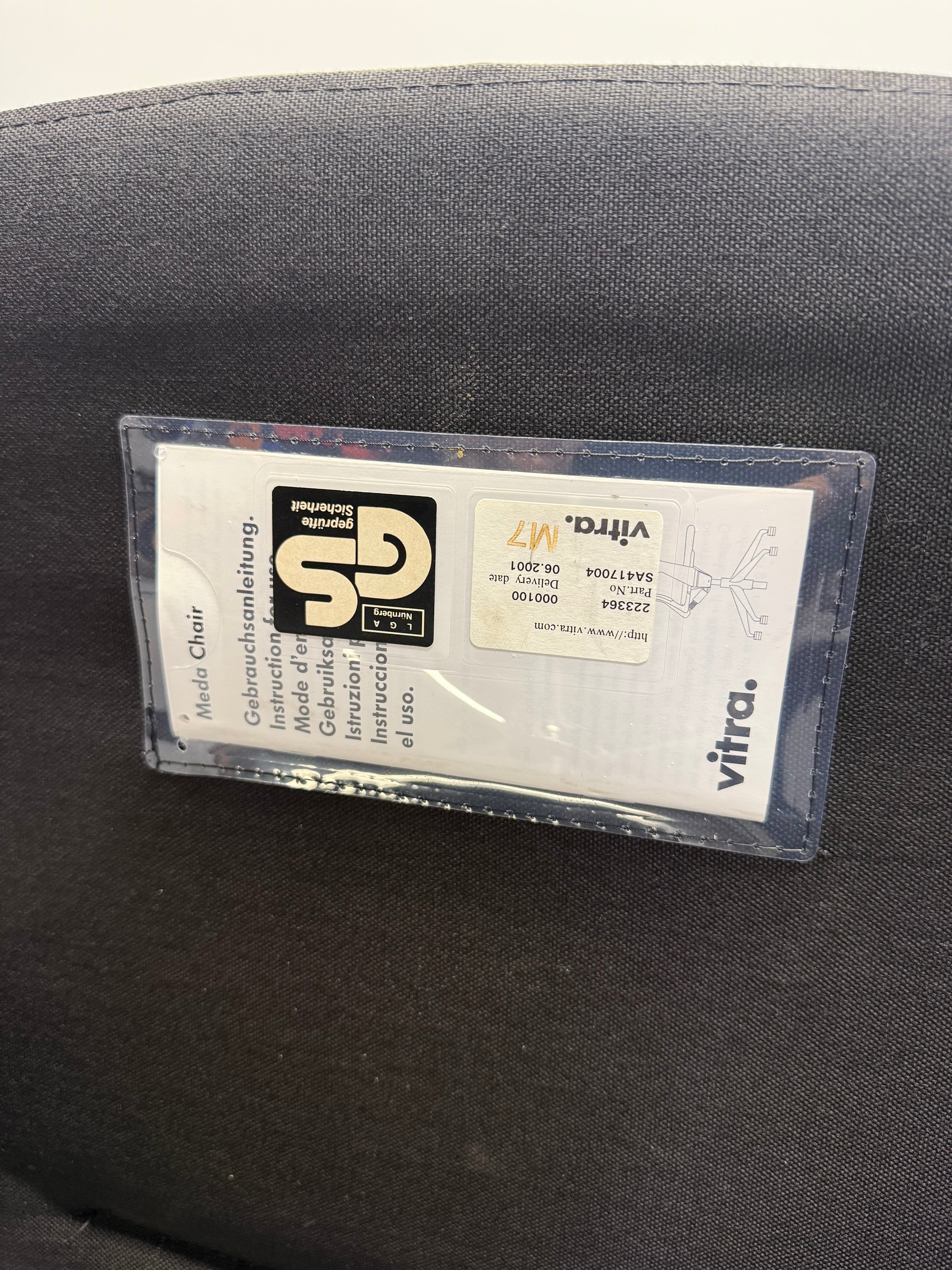 Vitra Meda Chair - Black Leather Seat & Mesh Back