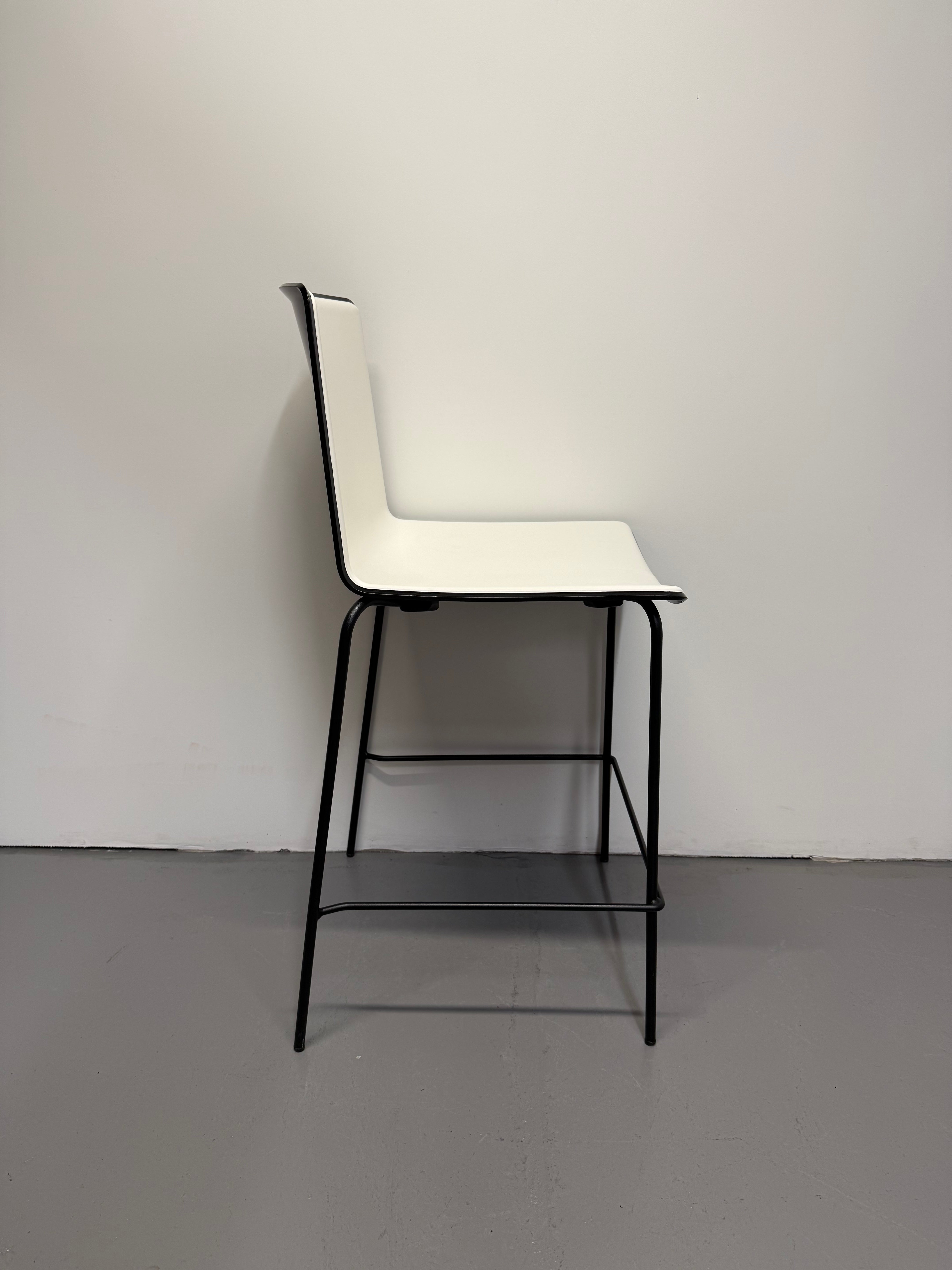 Pedrali Tweet Barstool - White Seat with Black Frame