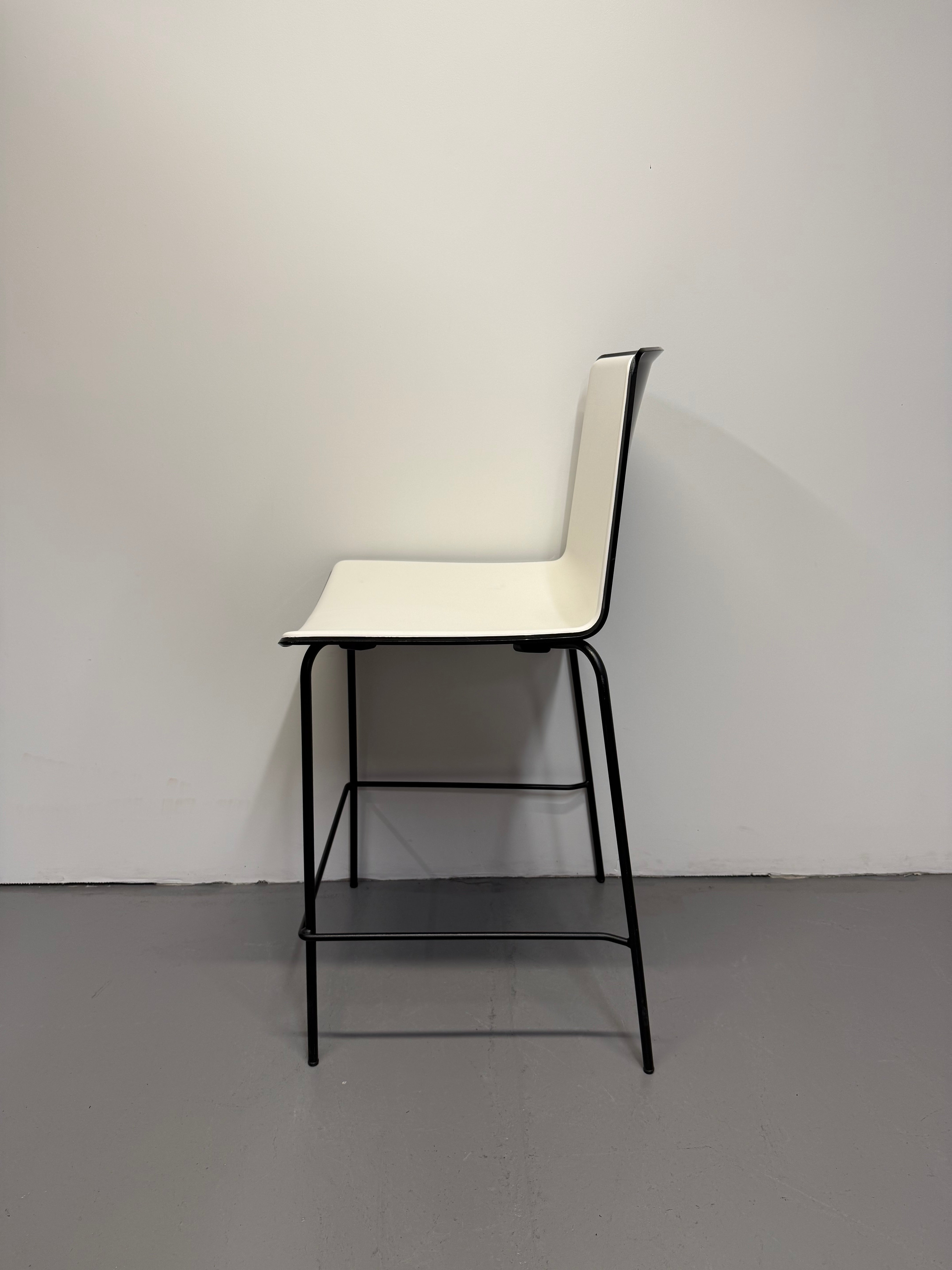 Pedrali Tweet Barstool - White Seat with Black Frame