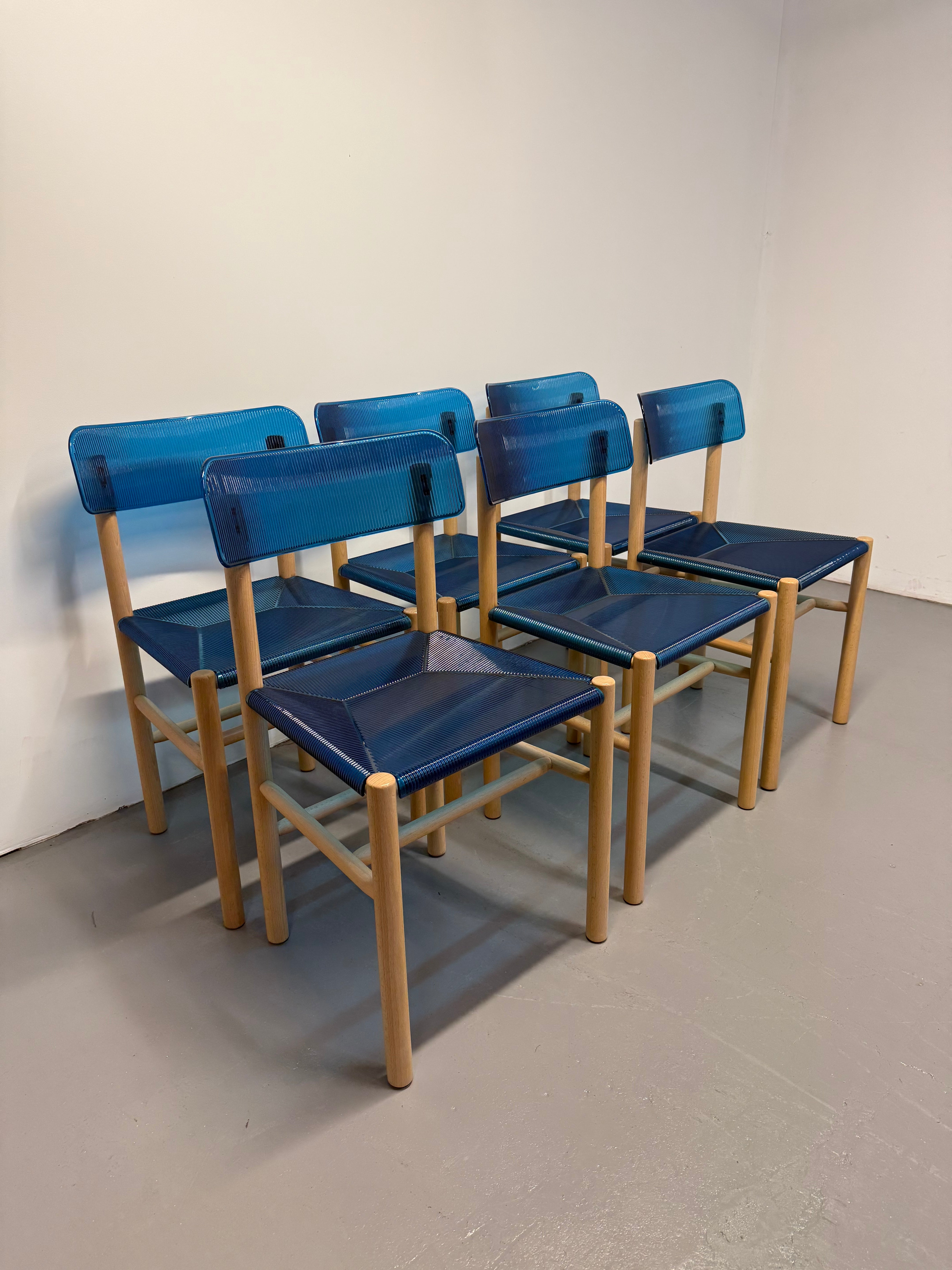 RARE Jasper Morrison ‘Trattoria’ Chairs for Magis – Sky Blue (6x Available)