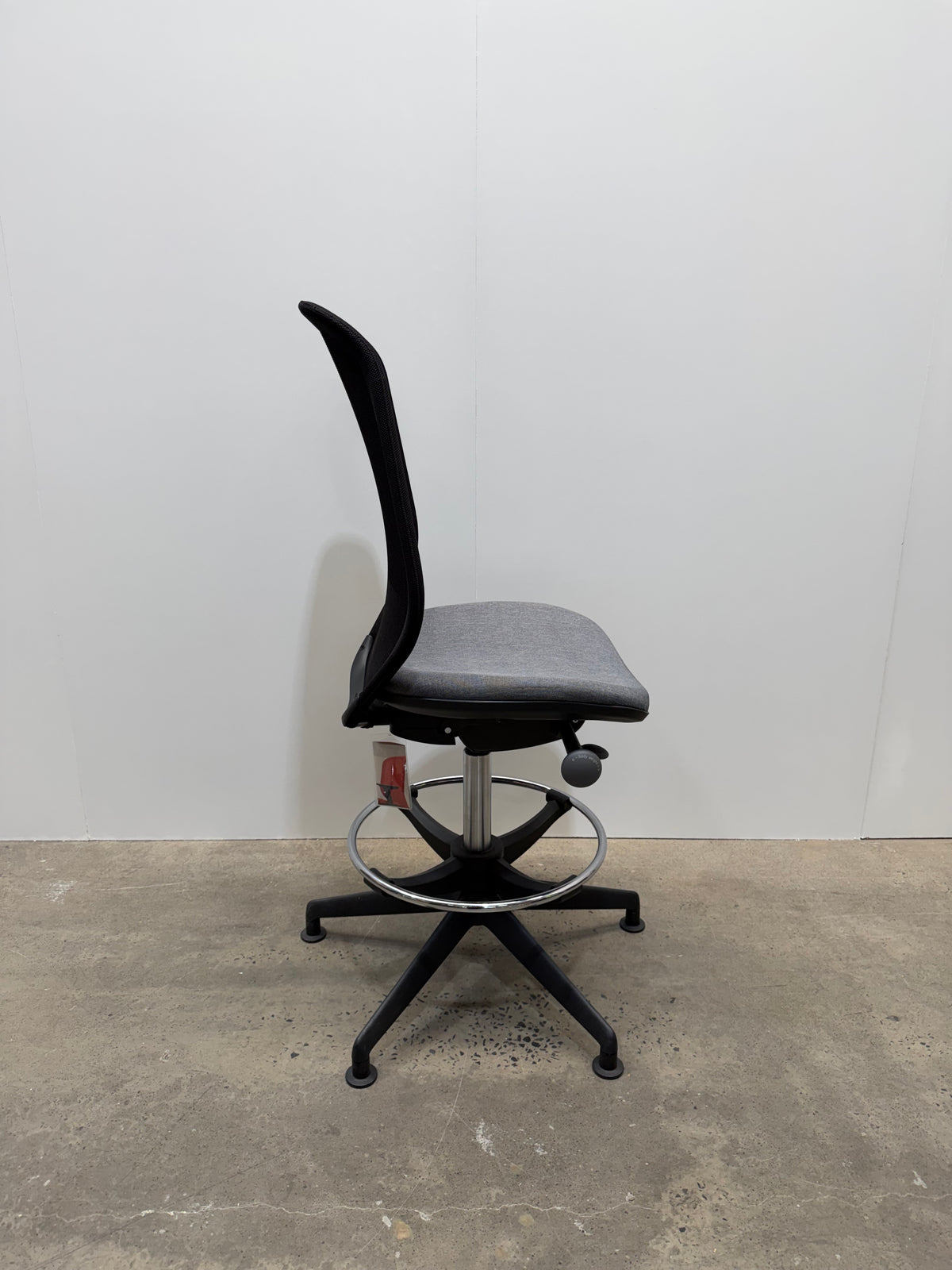 Orangebox Joy Drafting Chair – Black Mesh Back, Grey Seat – view 4 – pre-owned