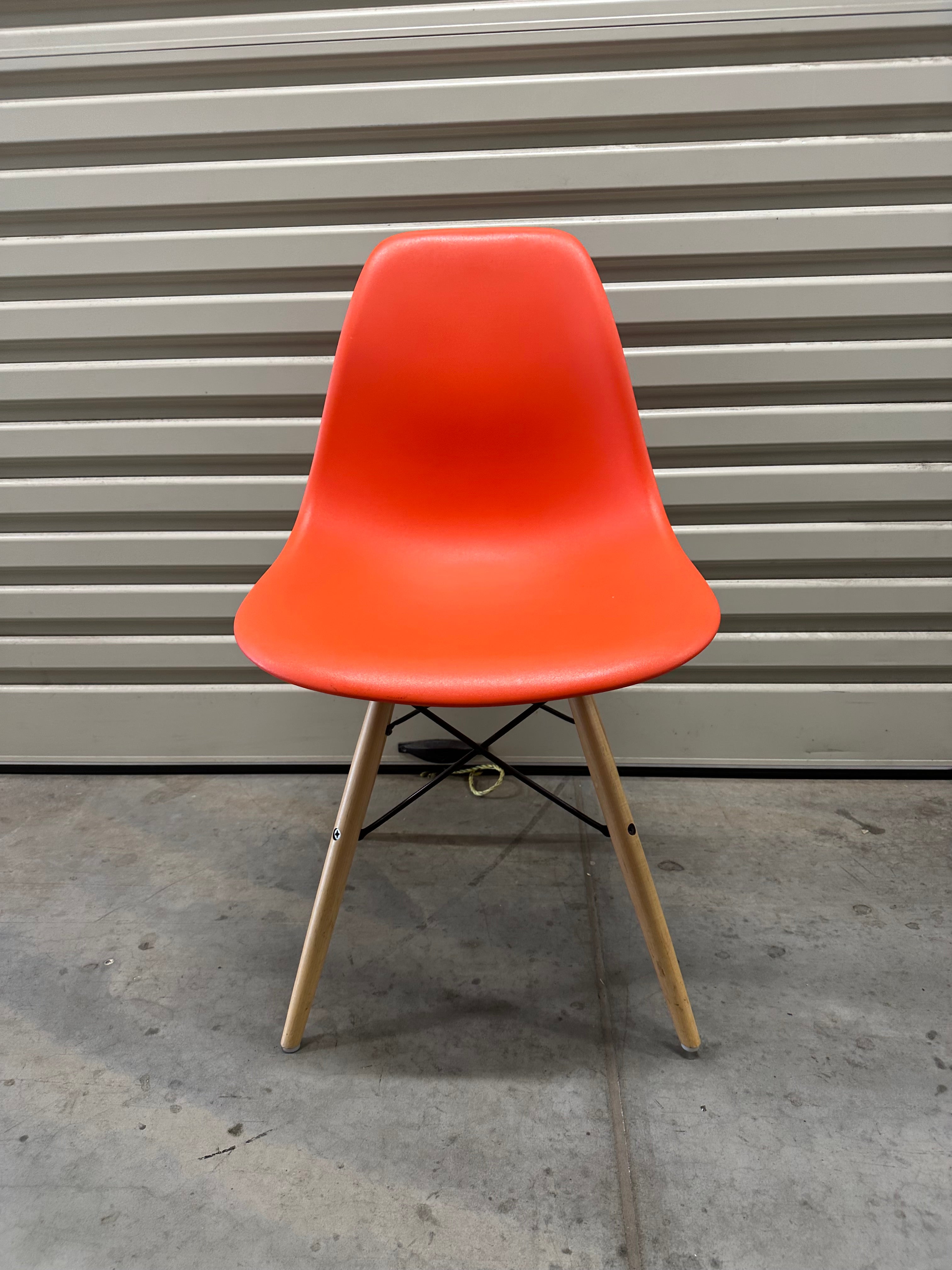 Original Eames Moulded Plastic Side Chair Dowel – Red