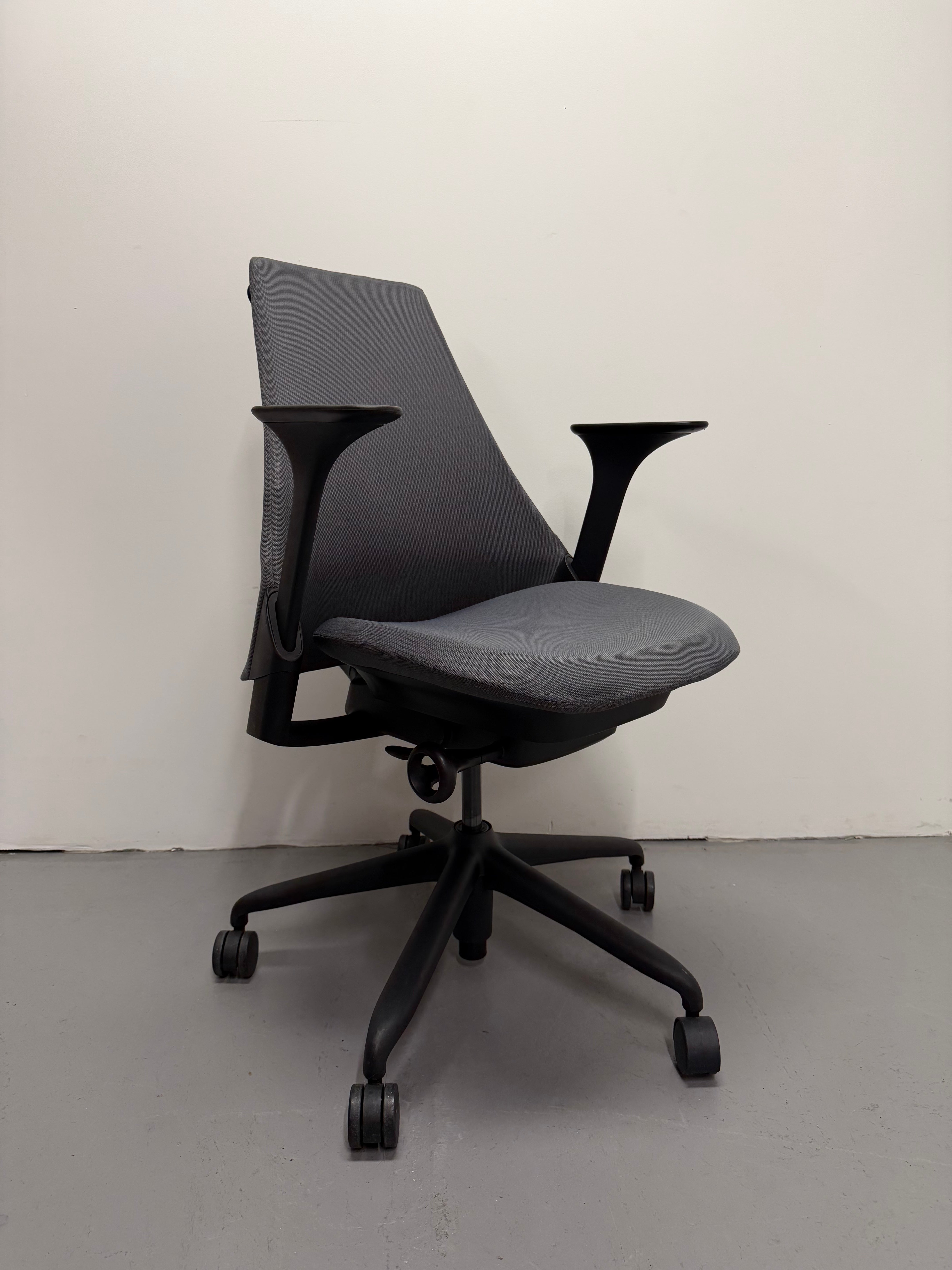 Herman Miller Sayl Task Chair with Armrests - Grey upholstered back