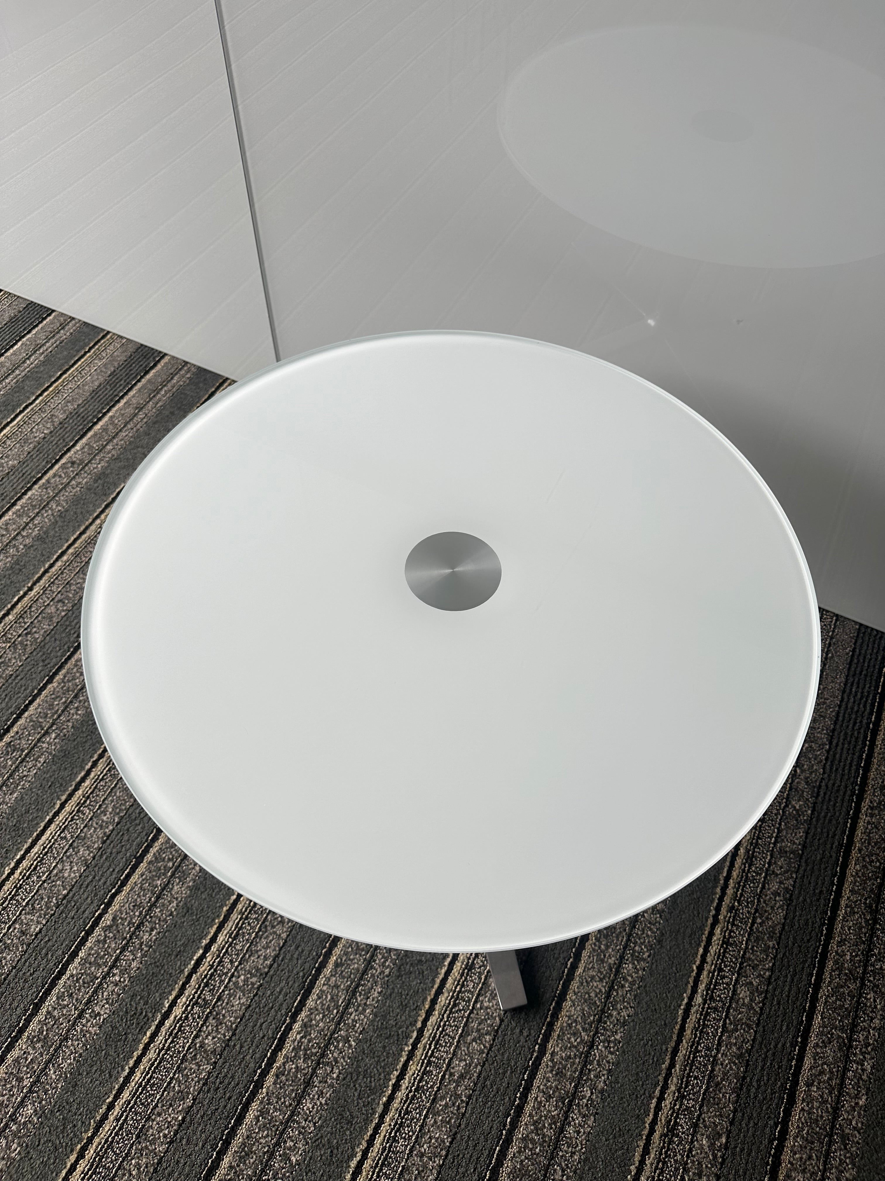 Pearson Lloyd Bob's Side Tables with Round Glass Tops for Coalesse