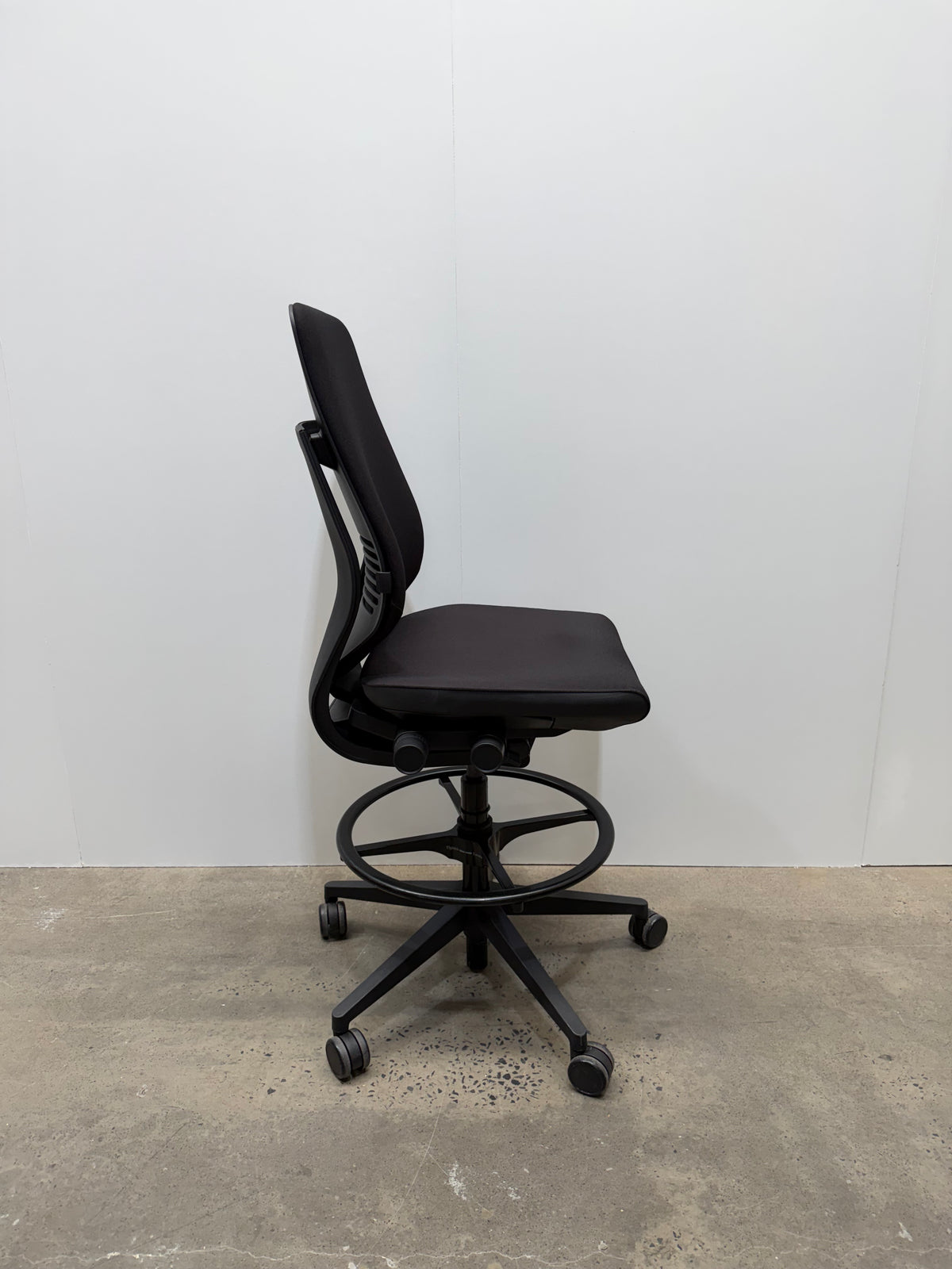 Steelcase Gesture Drafting Stool – Black Fabric, No Arms – view 5 – pre-owned