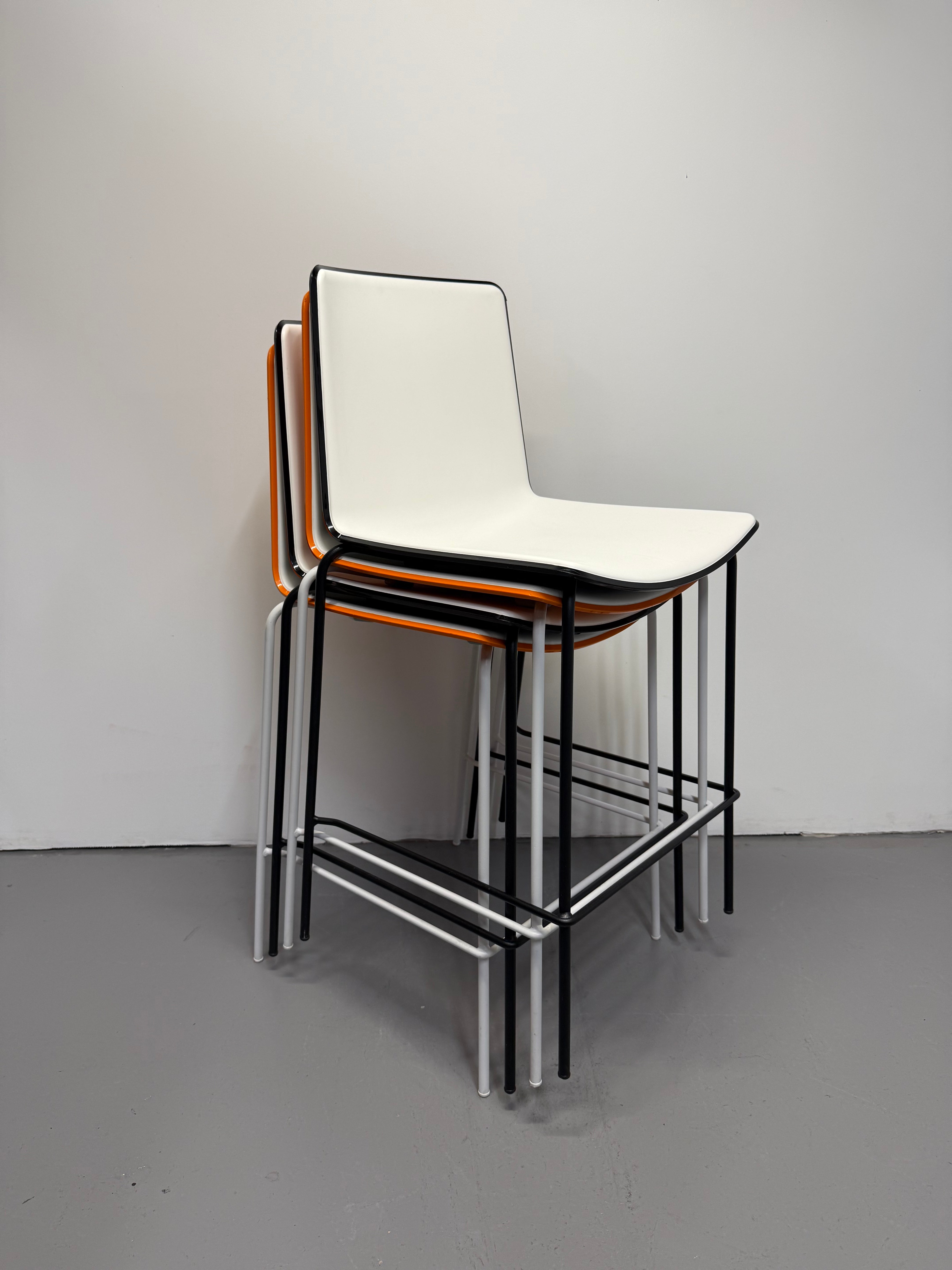 Pedrali Tweet Barstool - White Seat with Black Frame