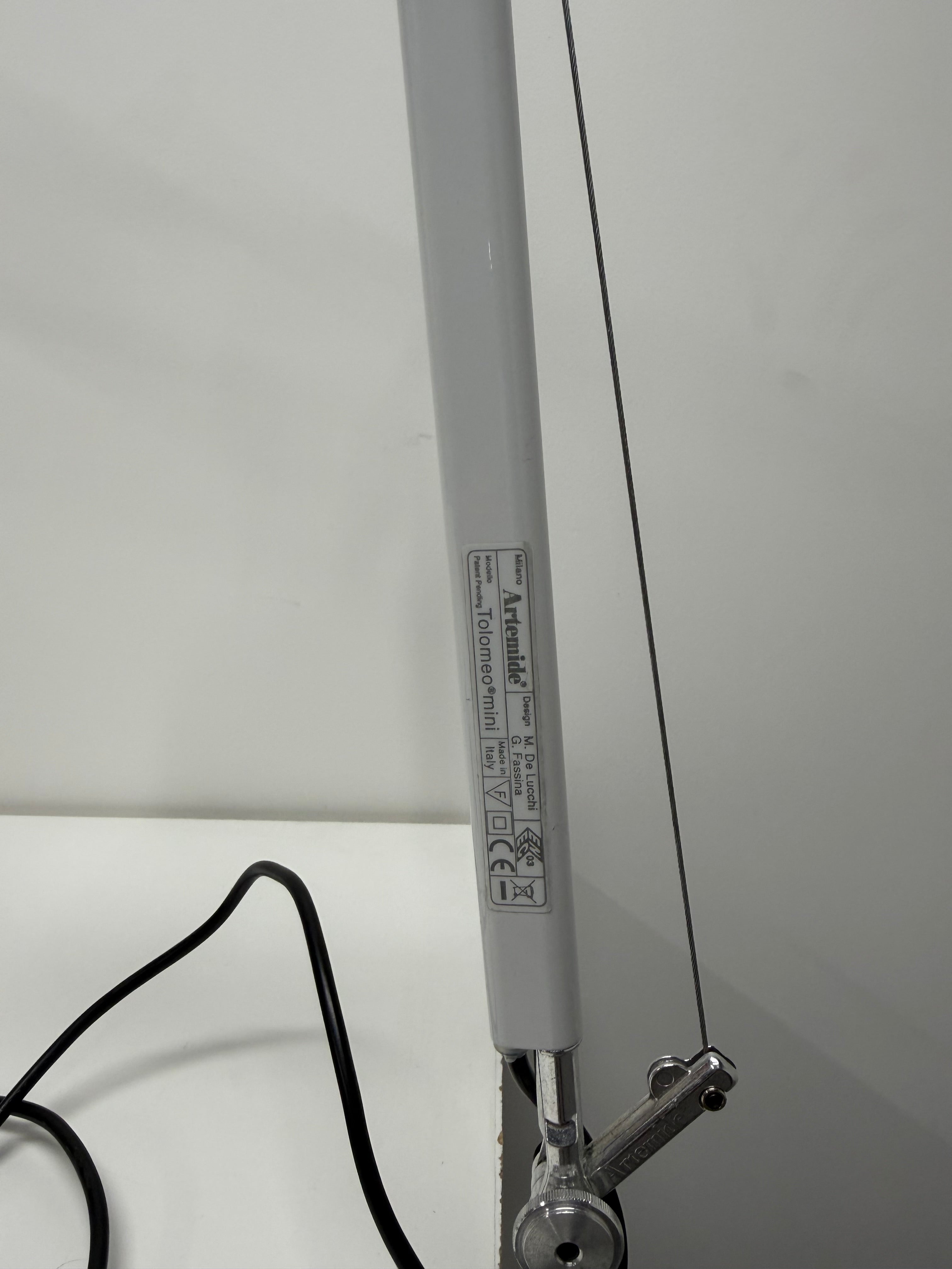 Artemide Tolomeo Mini Desk Lamp White - Clamp Mount | De Lucchi & Fassina