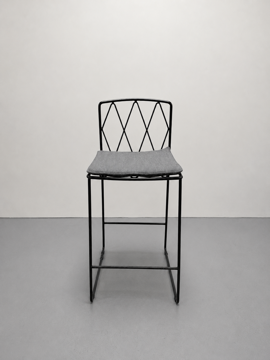Jardan Seb Bar Stool with Grey Seat Cushion