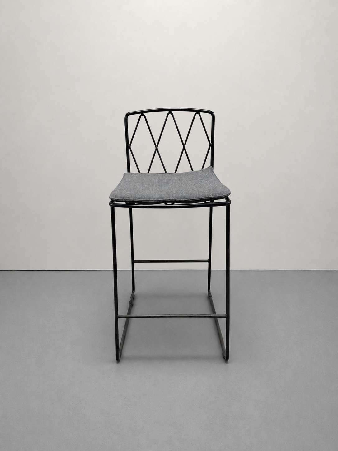 Jardan Seb Bar Stool with Grey Seat Cushion