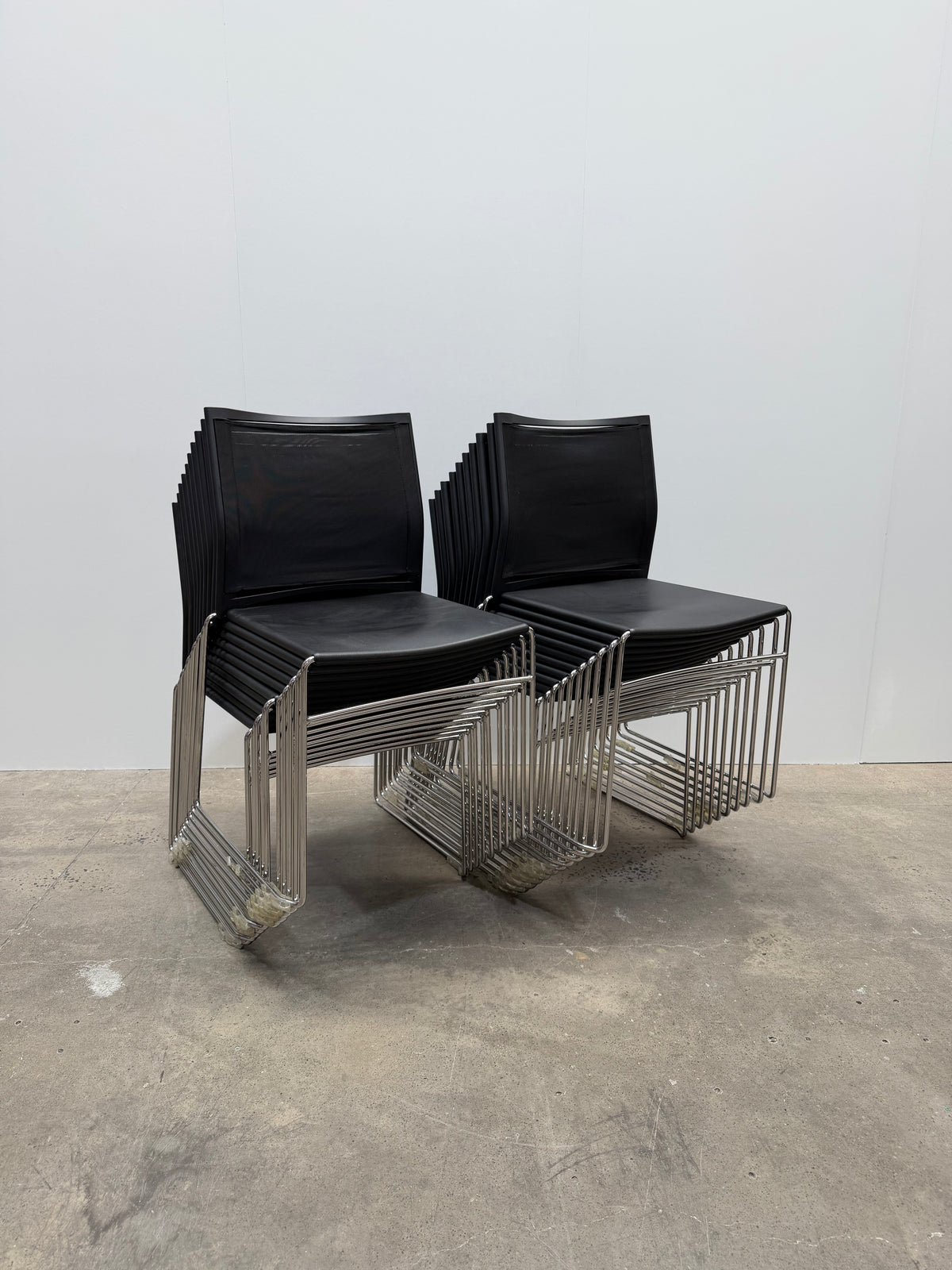 Stackable Mesh Back Visitor Chair – Black, Chrome Sled Base – view 9 – pre-owned