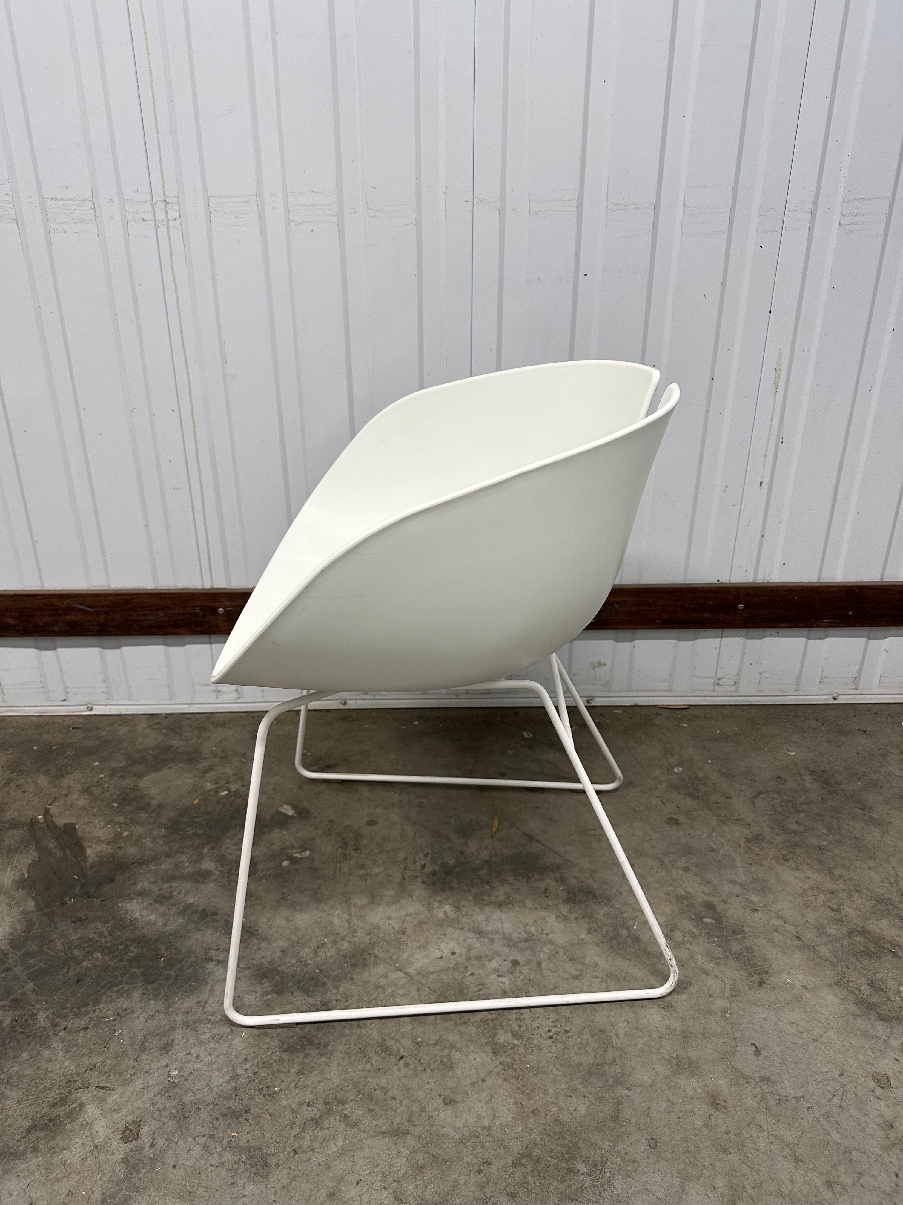 Moroso Fjord H Armchair - White with Satin Stainless Steel Base