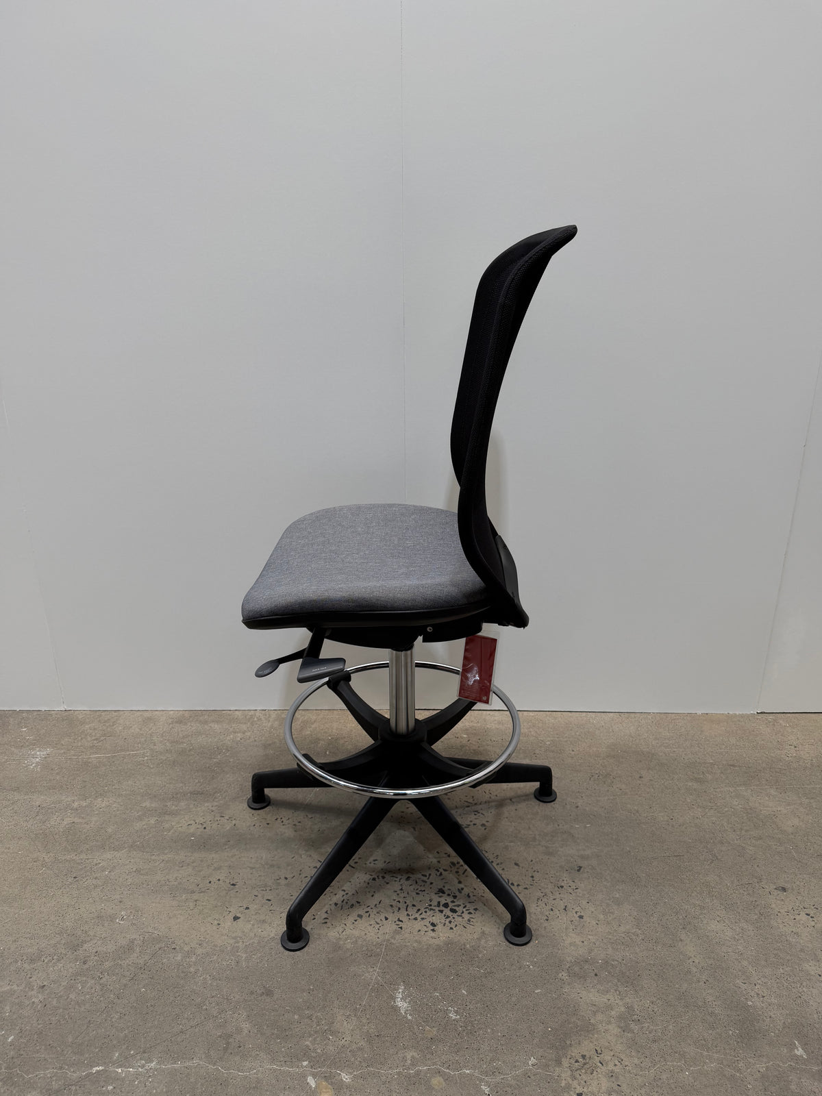 Orangebox Joy Drafting Chair – Black Mesh Back, Grey Seat – view 8 – pre-owned
