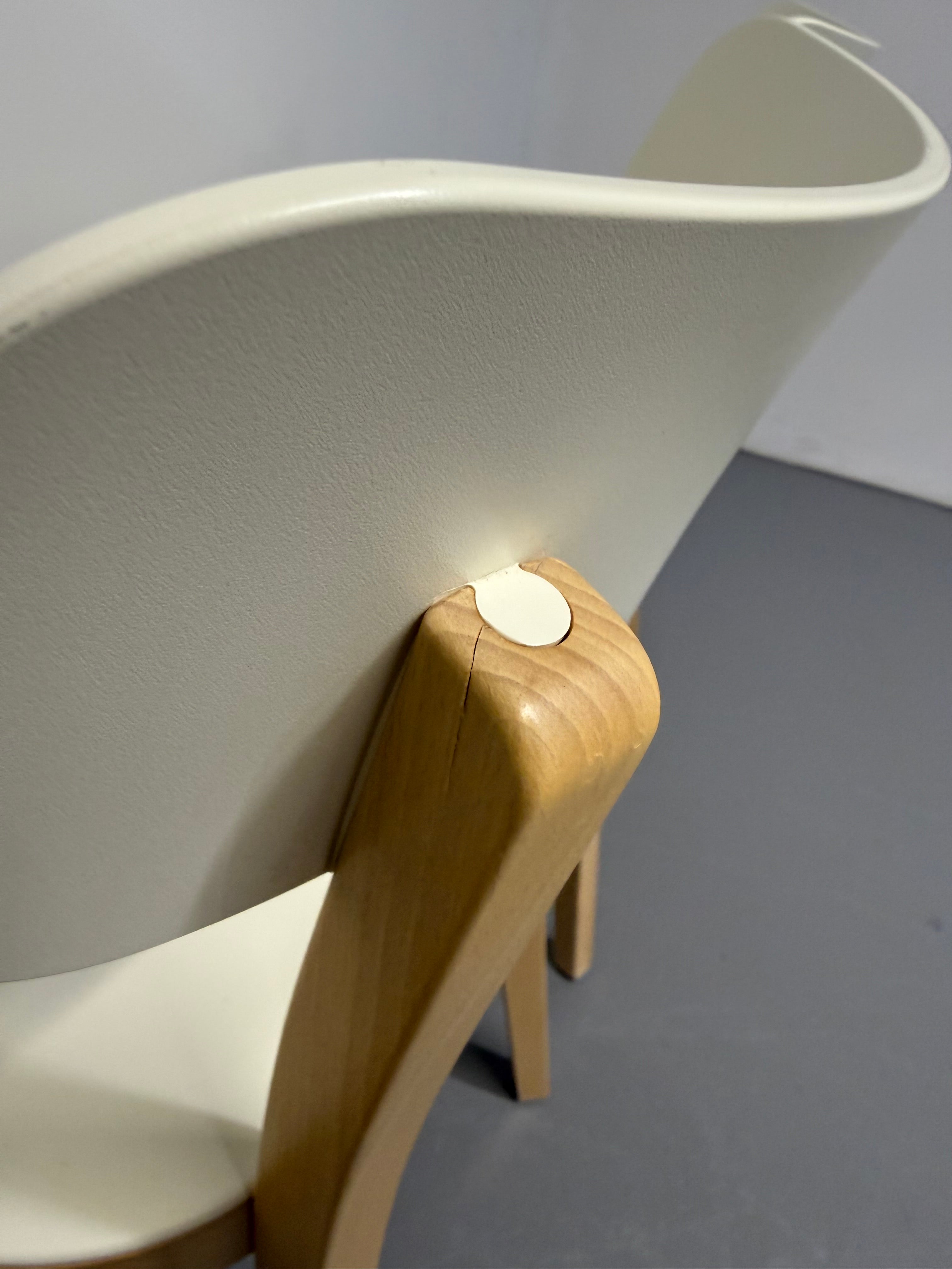 Vitra Basel Chair by Jasper Morrison – Beech Frame with White Seat & Back