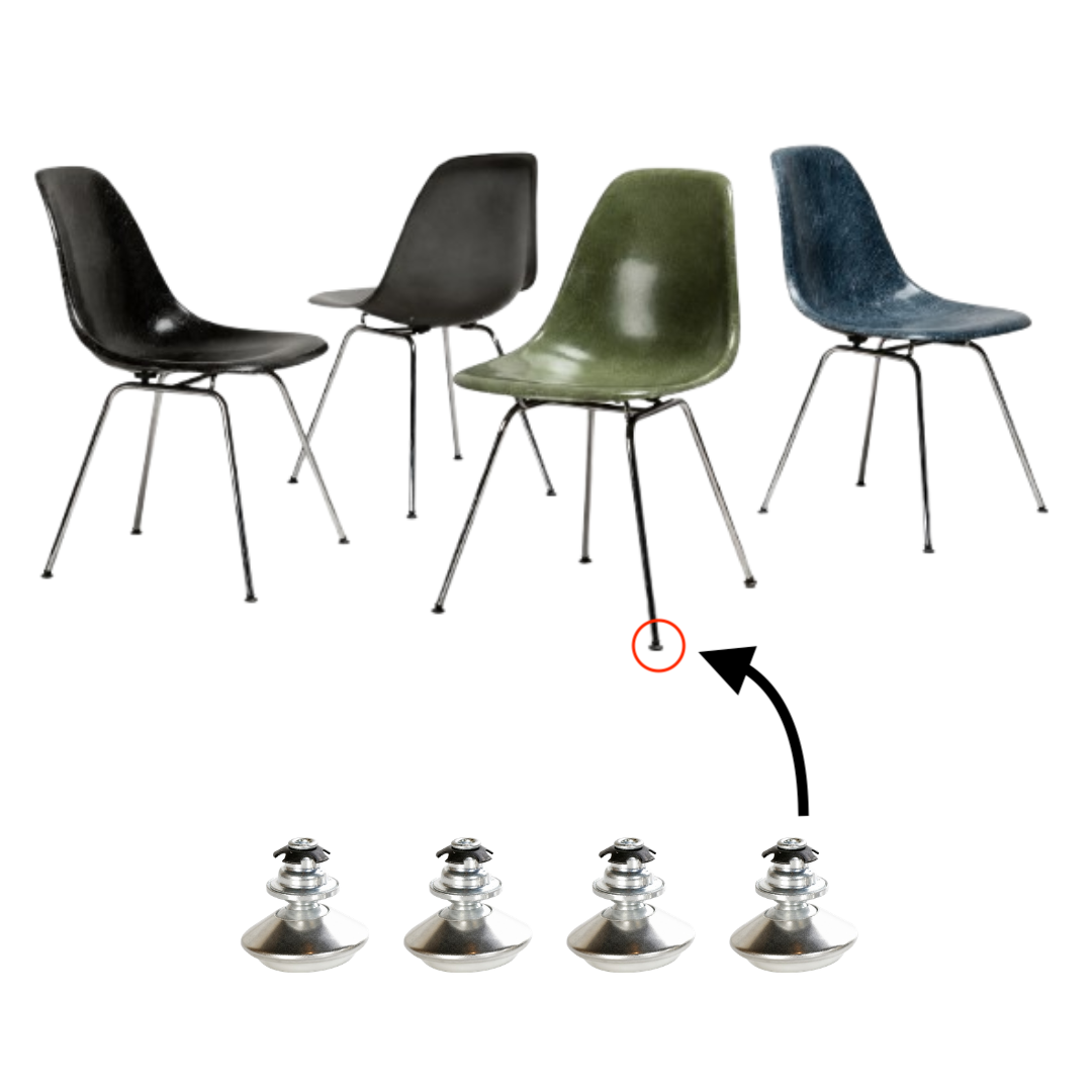 Replacement Nylon Glides for Eames H-Base / DSS Shell Chair