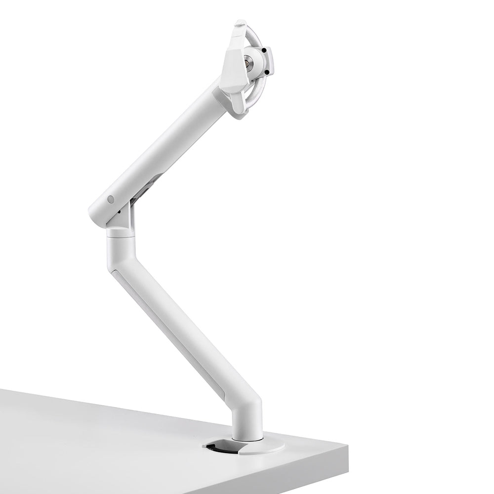 Zenith Flo Single Monitor Arm with Desk Clamp – White