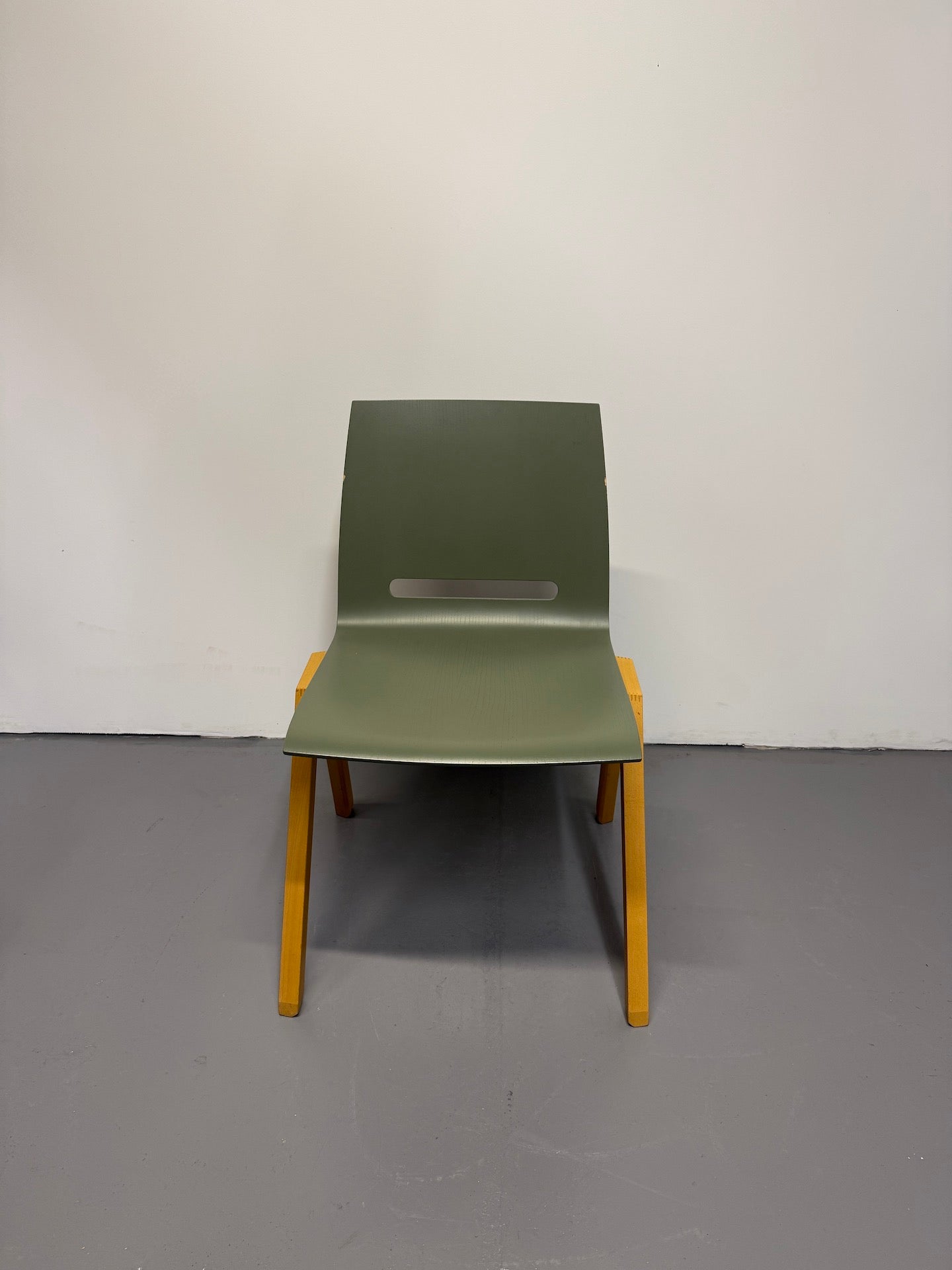 Hussl Forum 2S Chairs – Green Bentwood with Solid Beech Base - Stackable