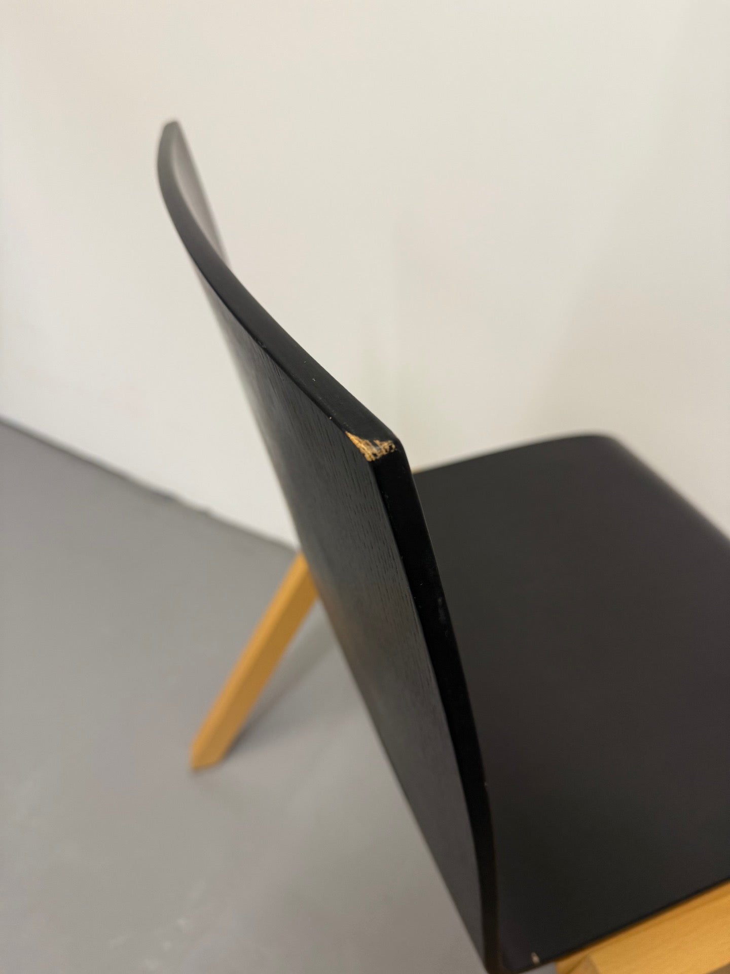 Hussl Forum 2S Chairs – Black Bentwood with Solid Beech Base - Stackable