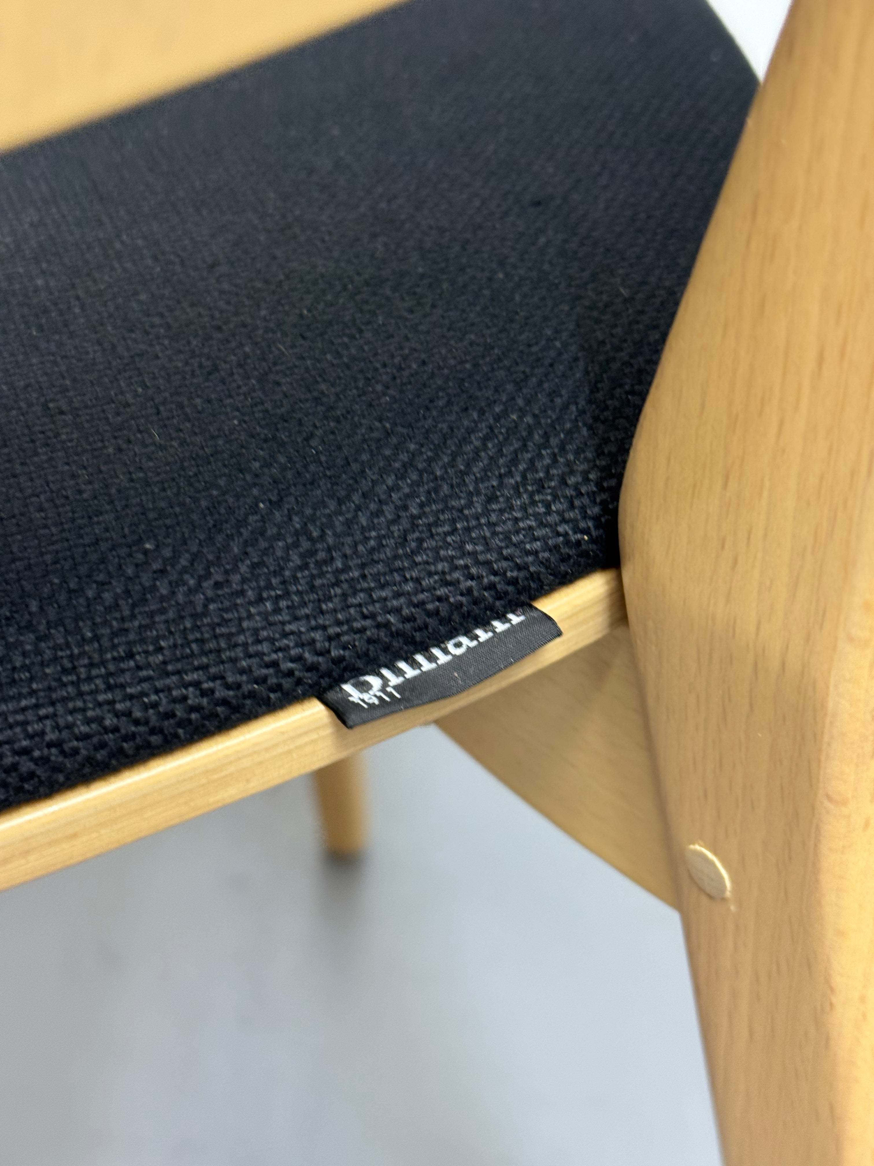 Billiani Doll 551 Dining Chair – Natural Beechwood with Black Fabric Seat