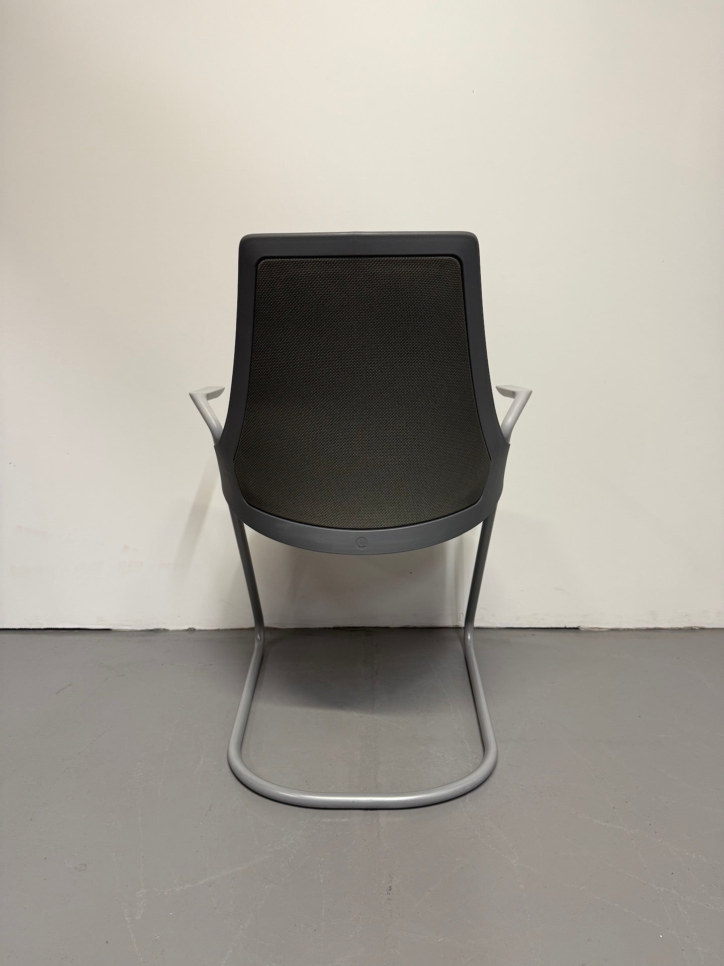 RARE Herman Miller Sayl Side Chair - Sled Base with fixed Arms (Grey Suspension Back)