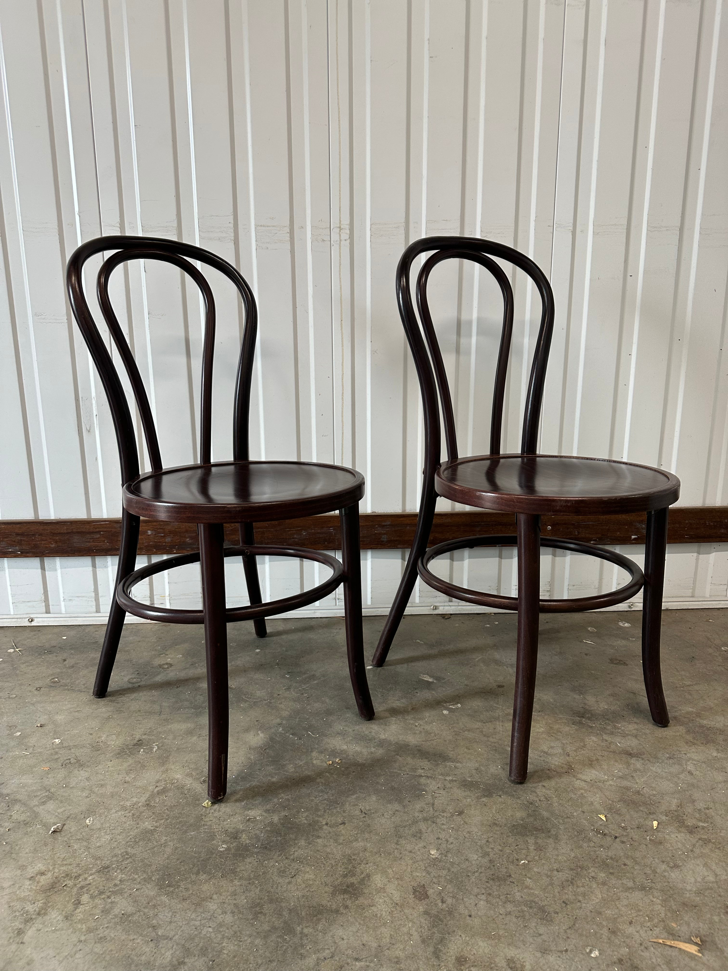 2x Original No 18 Brown Bentwood Chairs