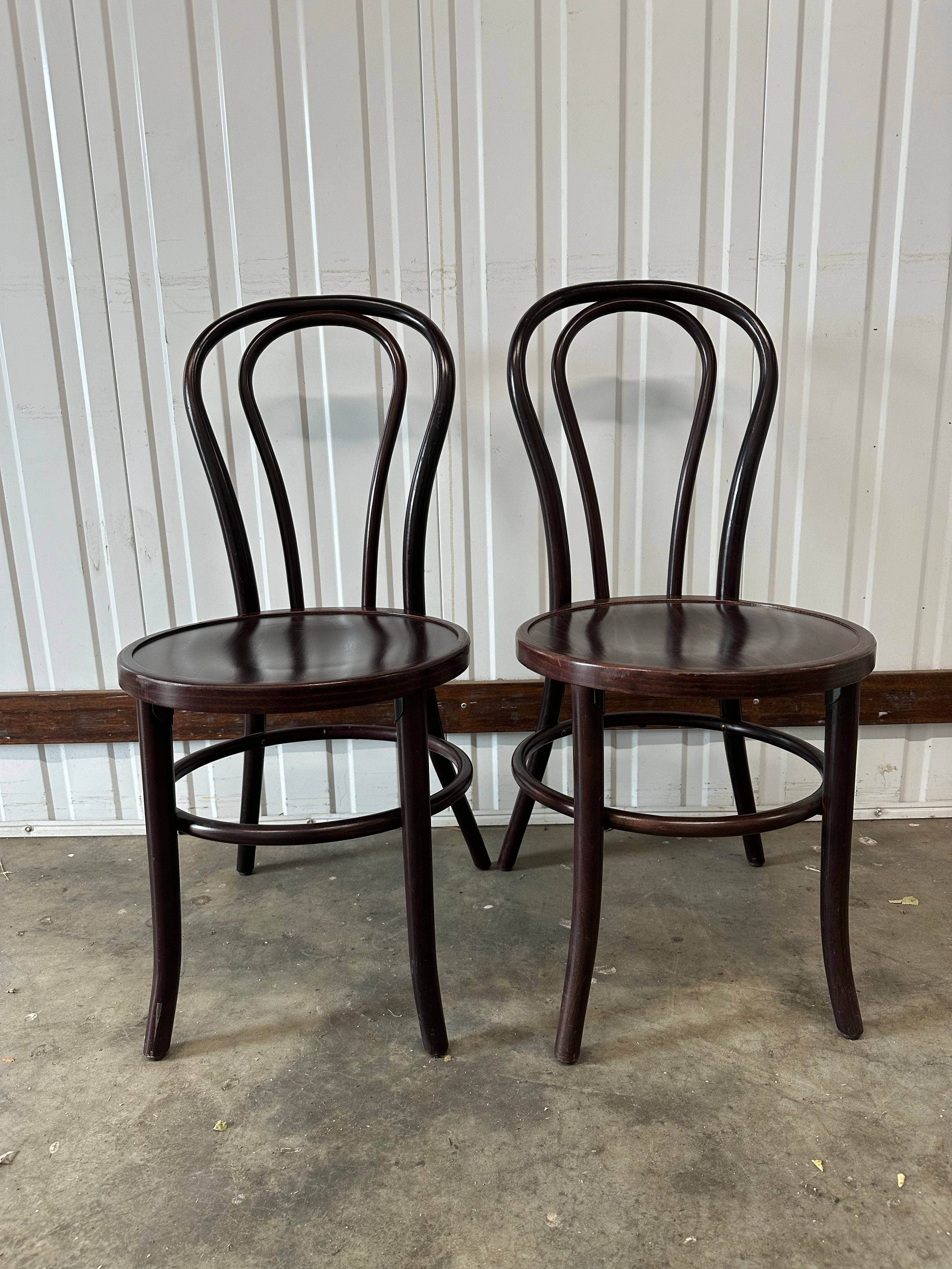 2x Original No 18 Brown Bentwood Chairs